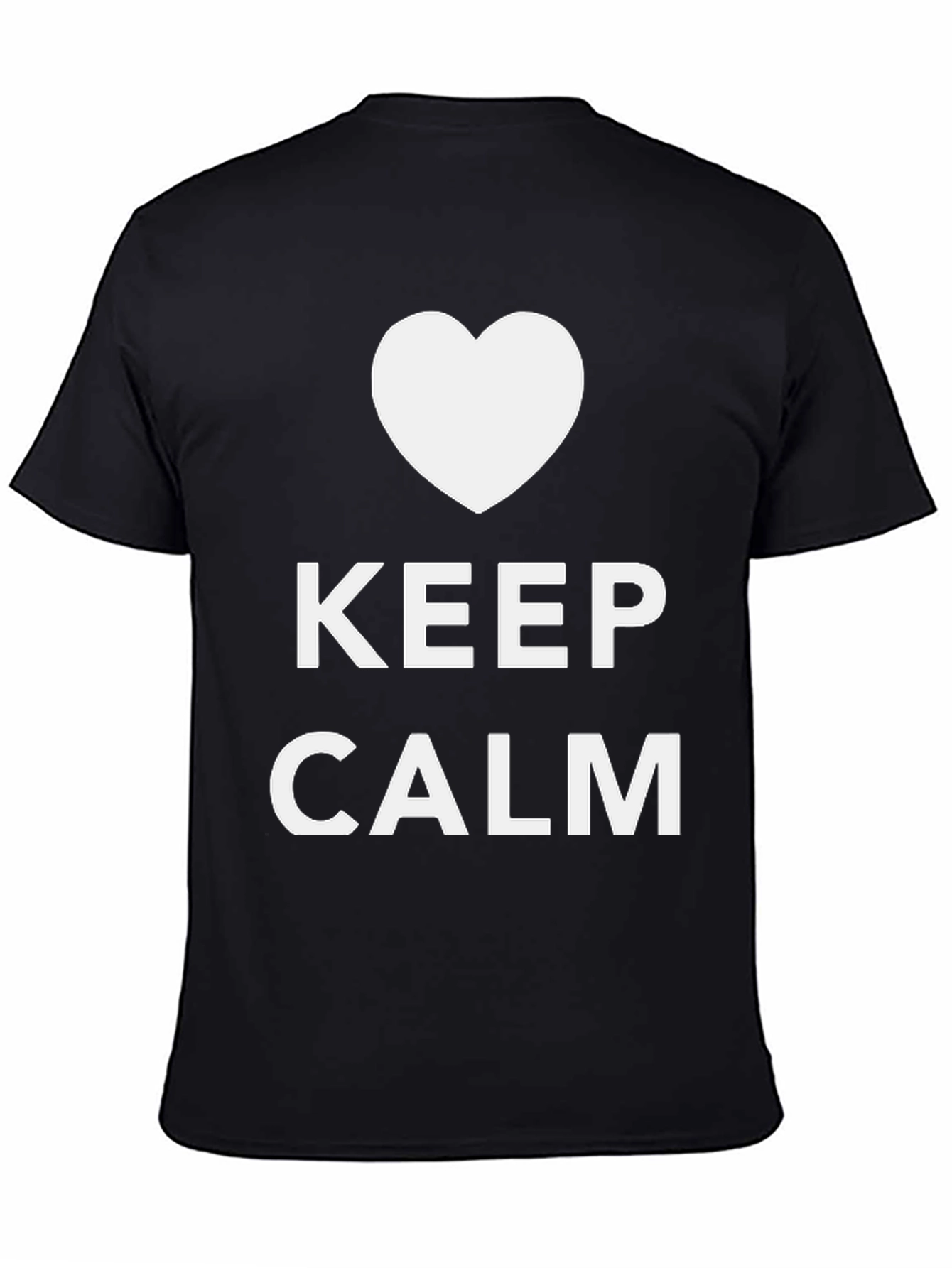 Keep Calm Heart Graphic Black T-Shirt