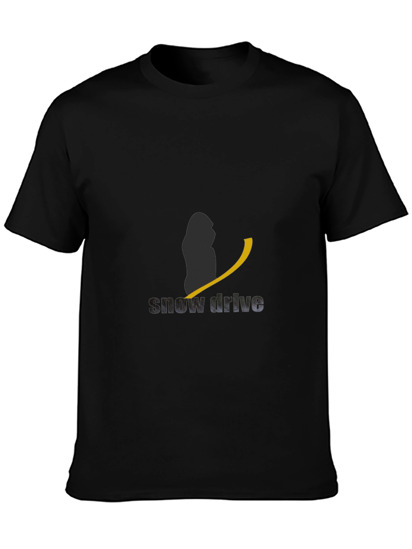 Snow Drive Black Graphic Tee for Men