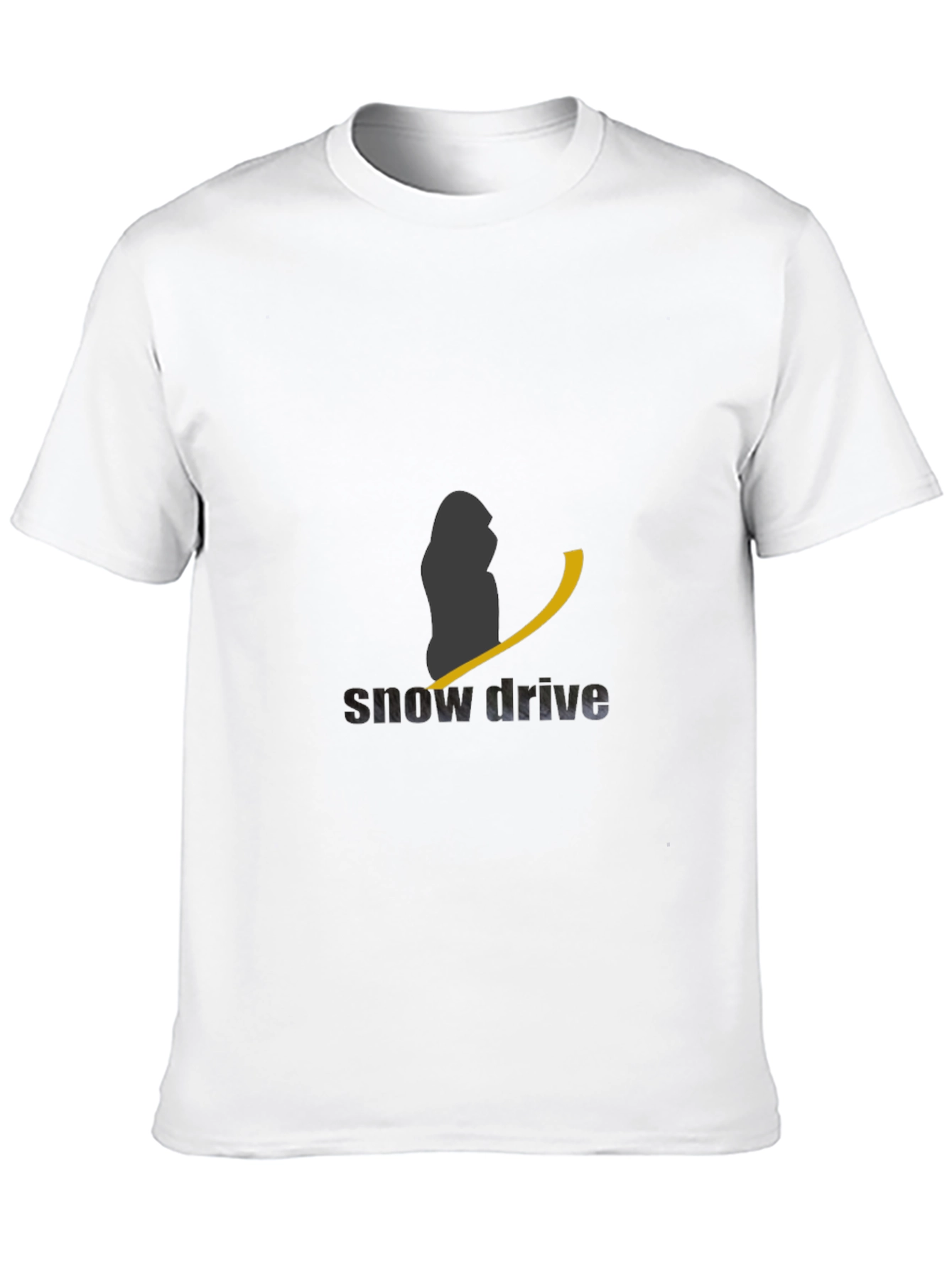 Snow Drive Black Graphic Tee for Men