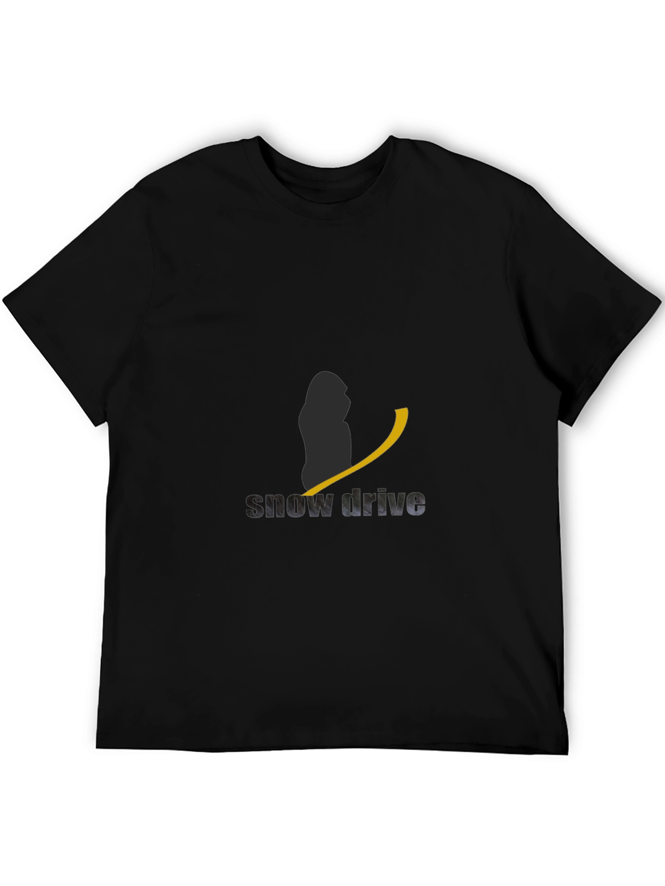 Snow Drive Black Graphic Tee for Men