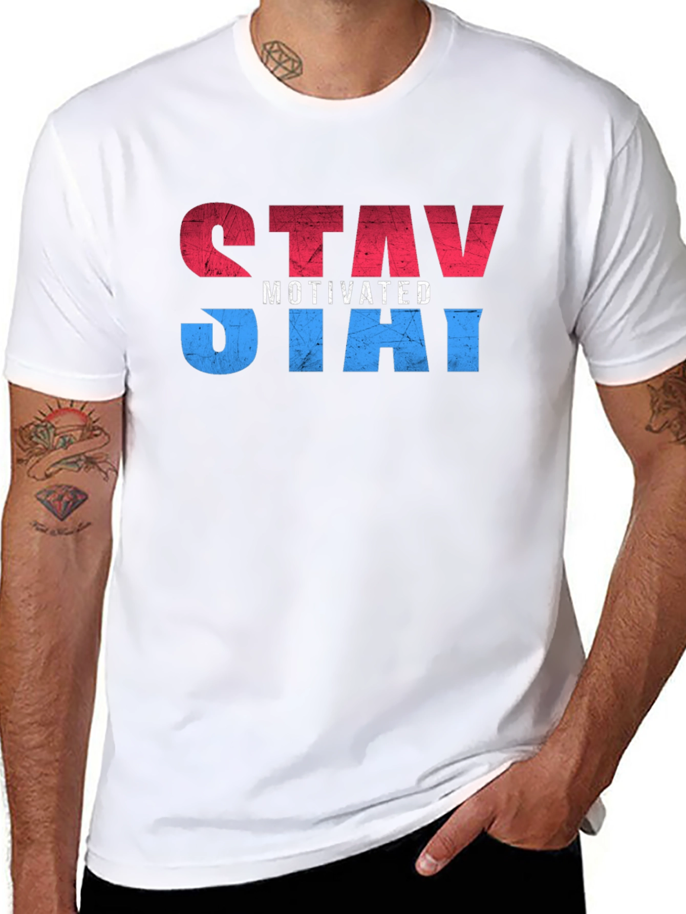 Stay Motivated Graphic T-Shirt - Black