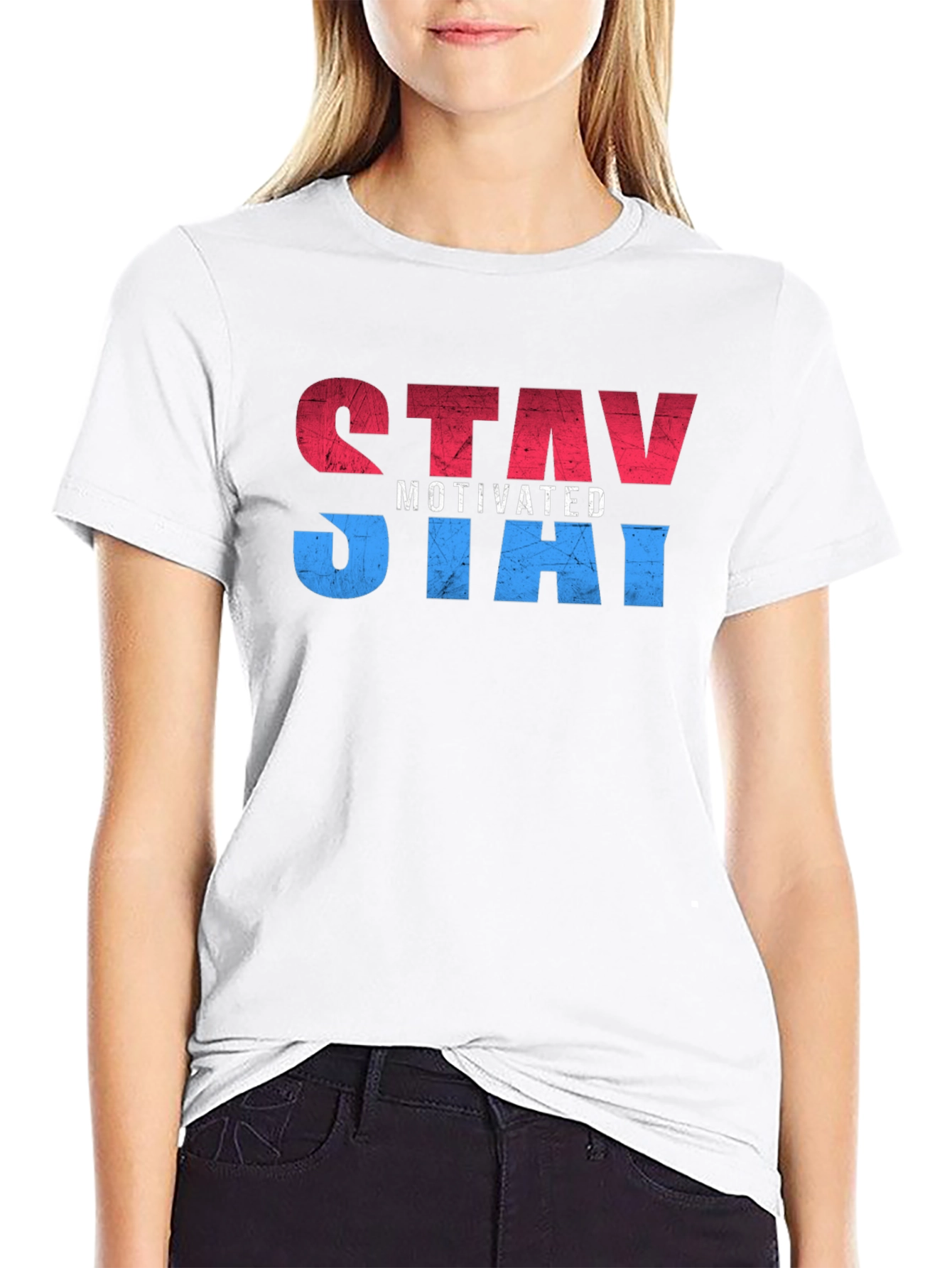 Stay Motivated Graphic T-Shirt - Black