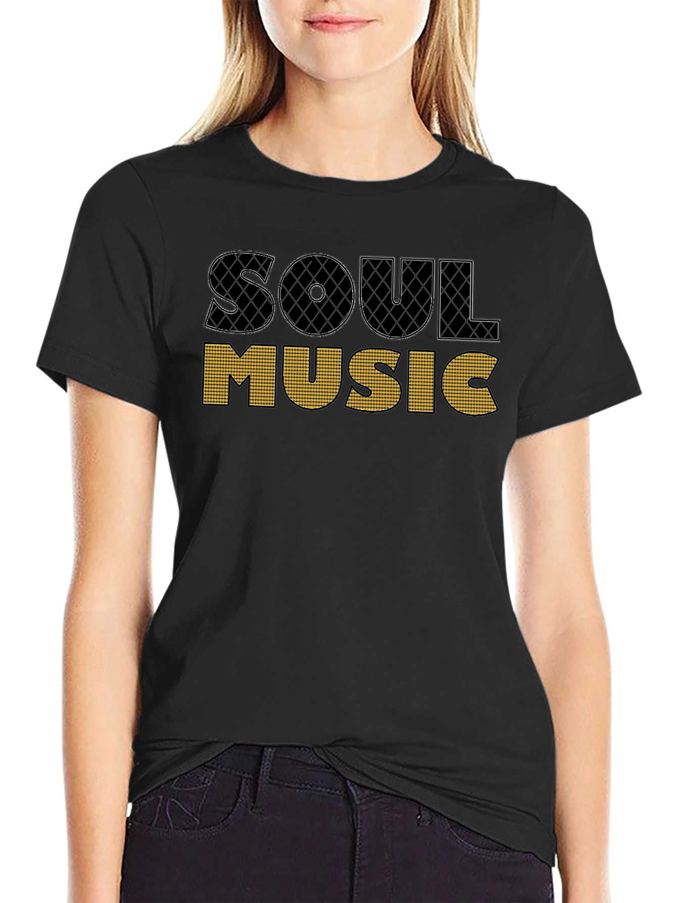 Soul Music Graphic T-Shirt Black Cotton Tee