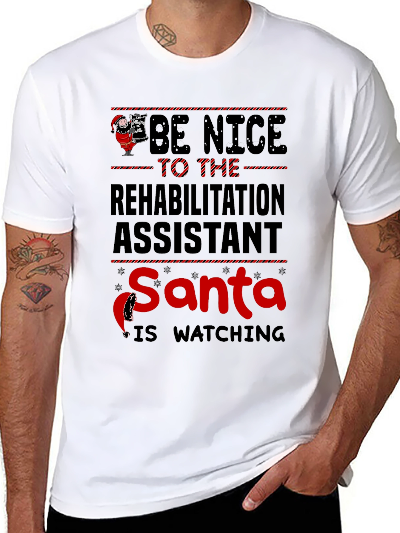 Funny Santa Rehabilitation Assistant Christmas T-Shirt