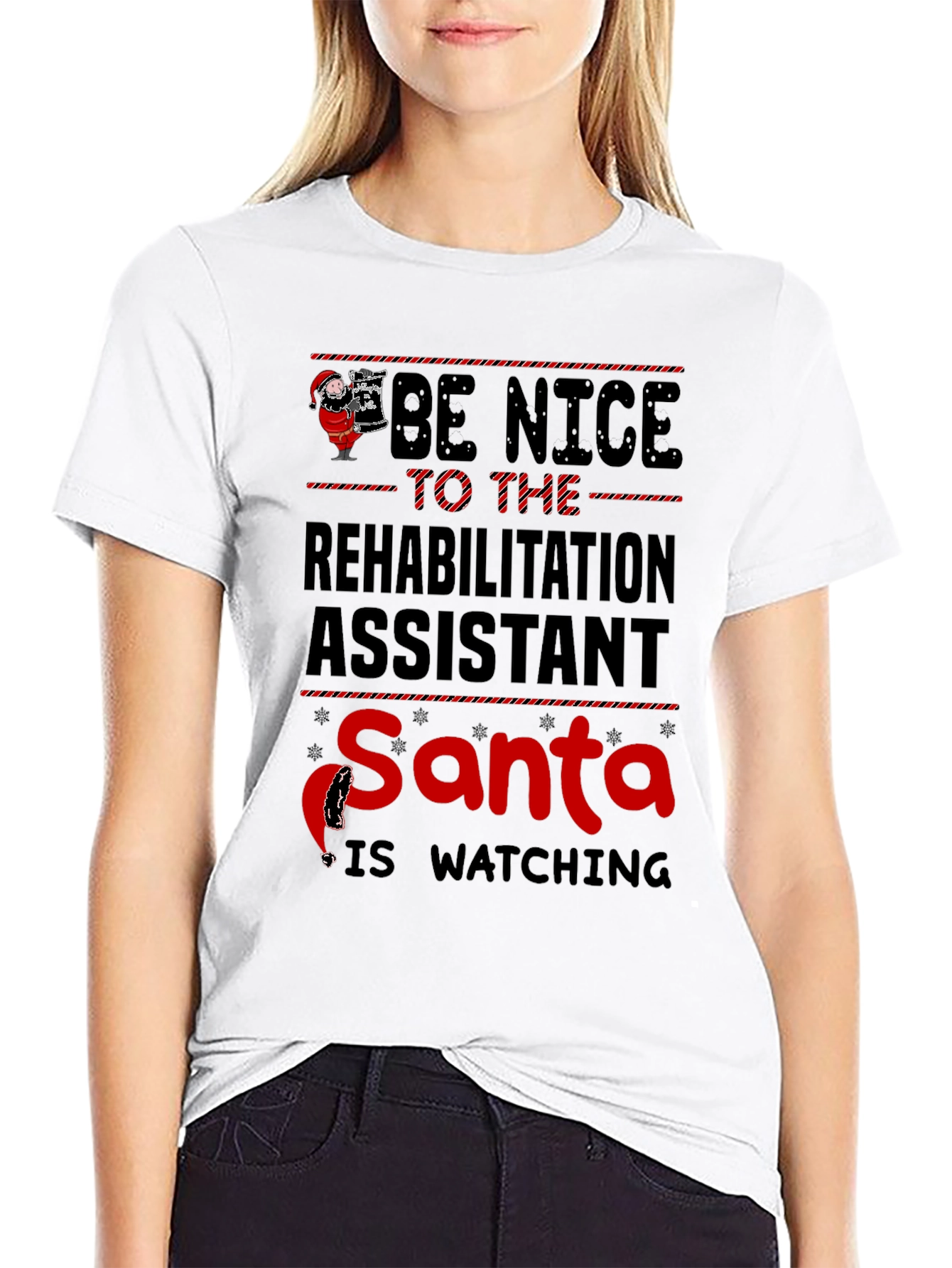 Funny Santa Rehabilitation Assistant Christmas T-Shirt