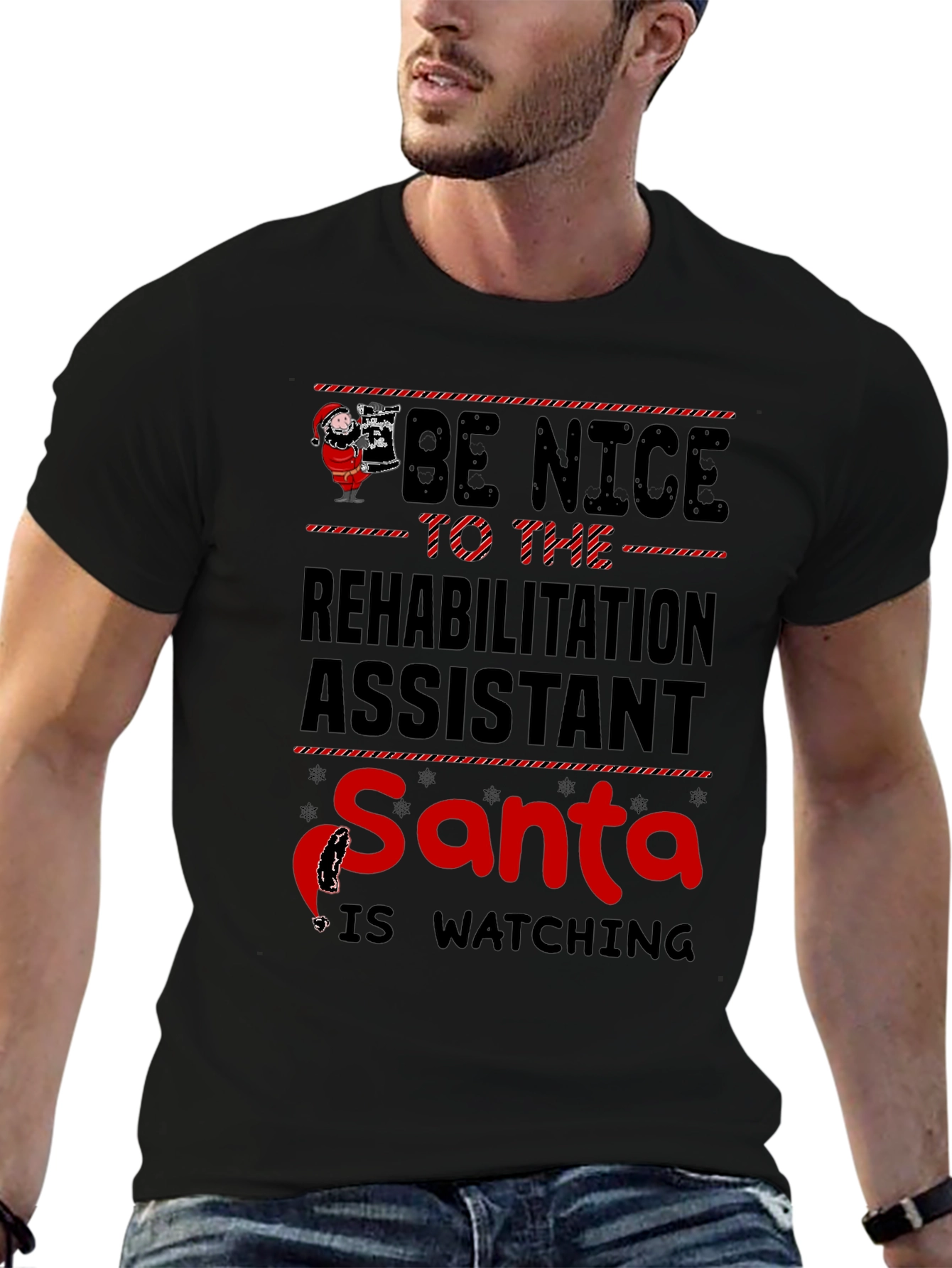Funny Santa Rehabilitation Assistant Christmas T-Shirt