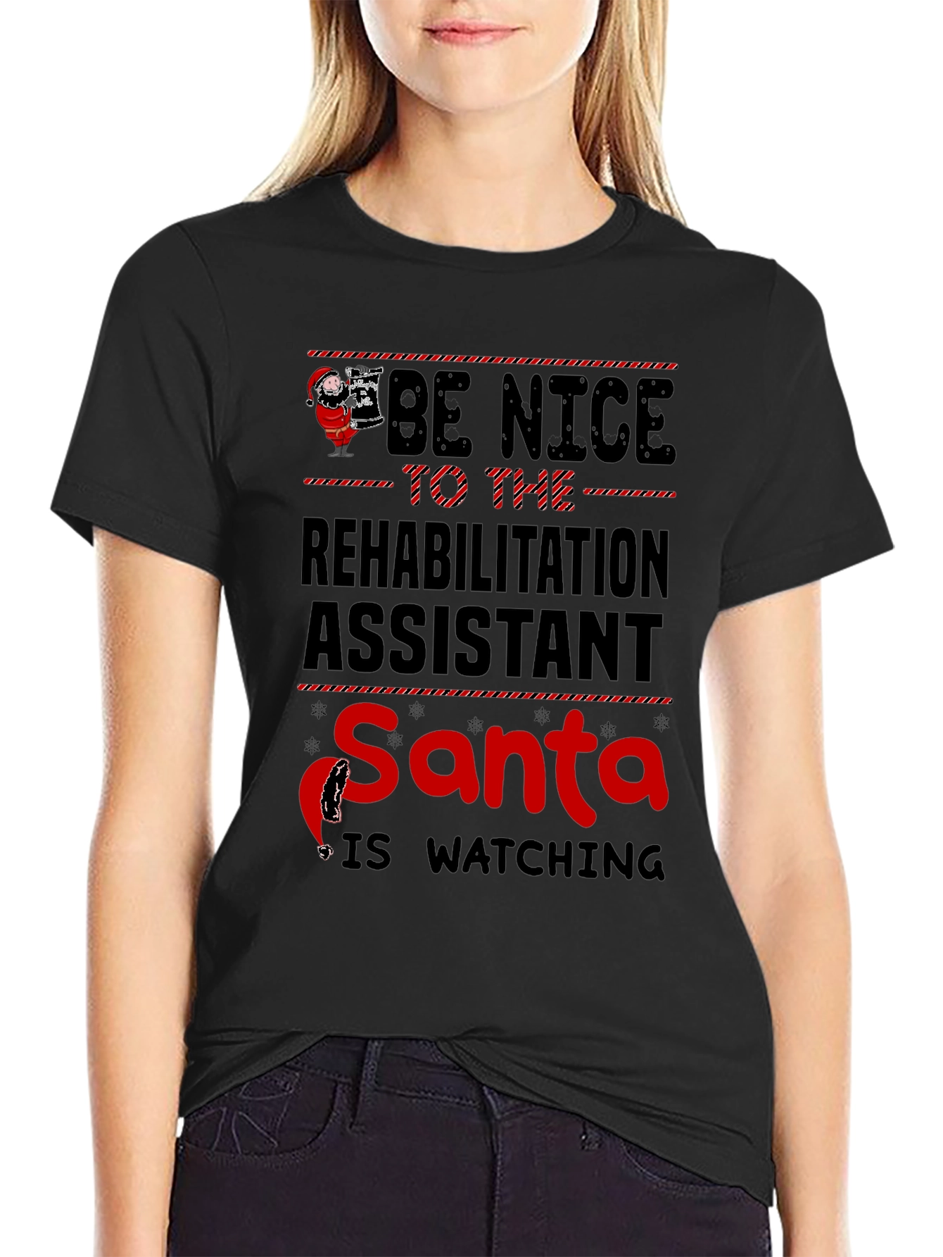 Funny Santa Rehabilitation Assistant Christmas T-Shirt