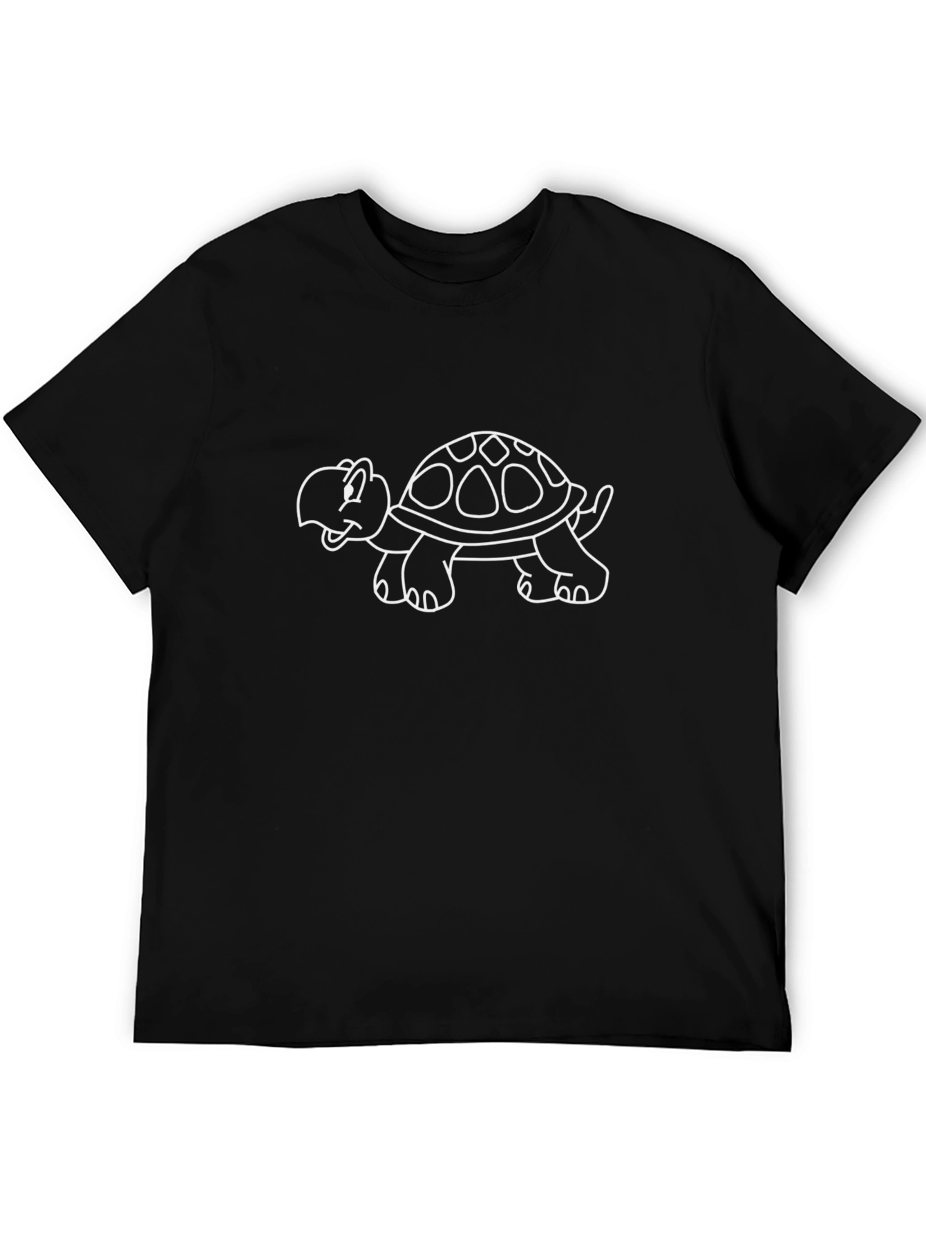 Turtle Graphic Tee - Black Cotton T-Shirt