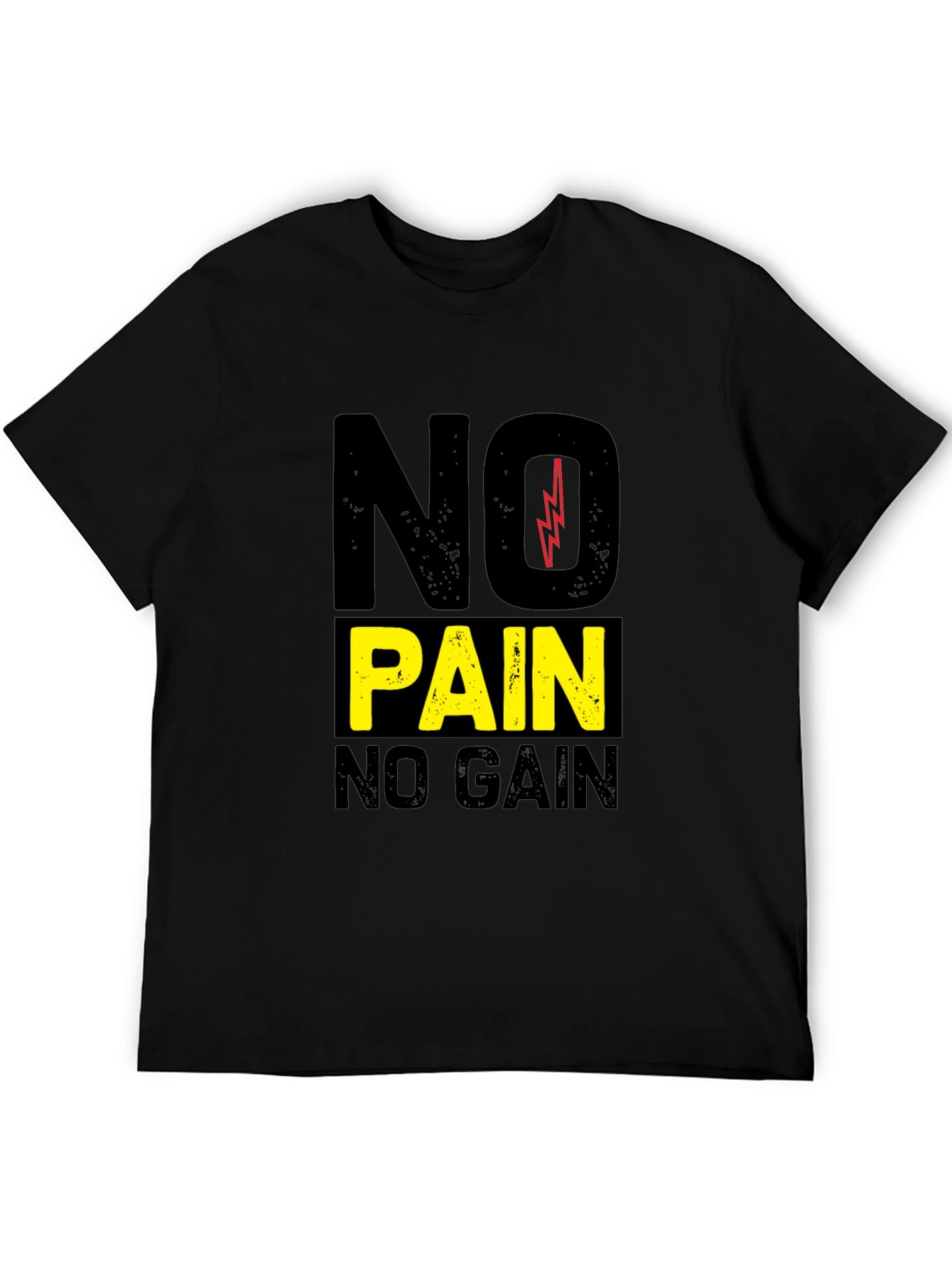 No Pain No Gain Black Graphic T-Shirt