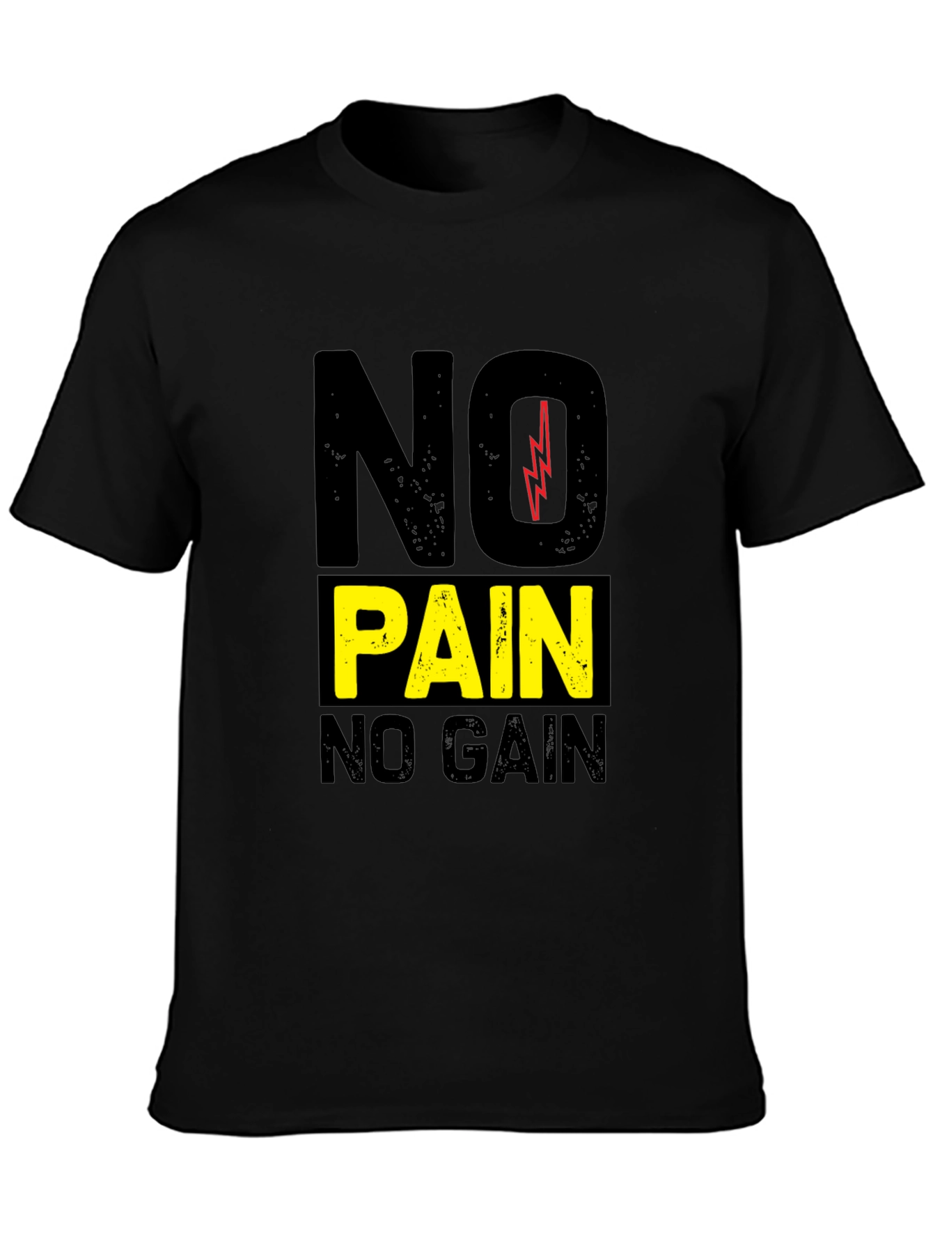 No Pain No Gain Black Graphic T-Shirt