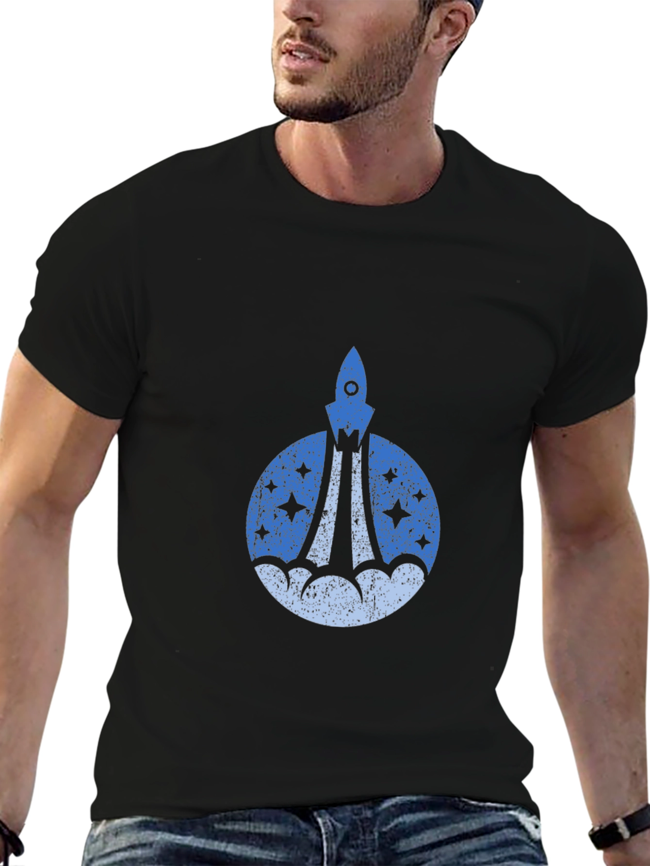 Rocket Launch Graphic T-Shirt - Space Adventure Tee