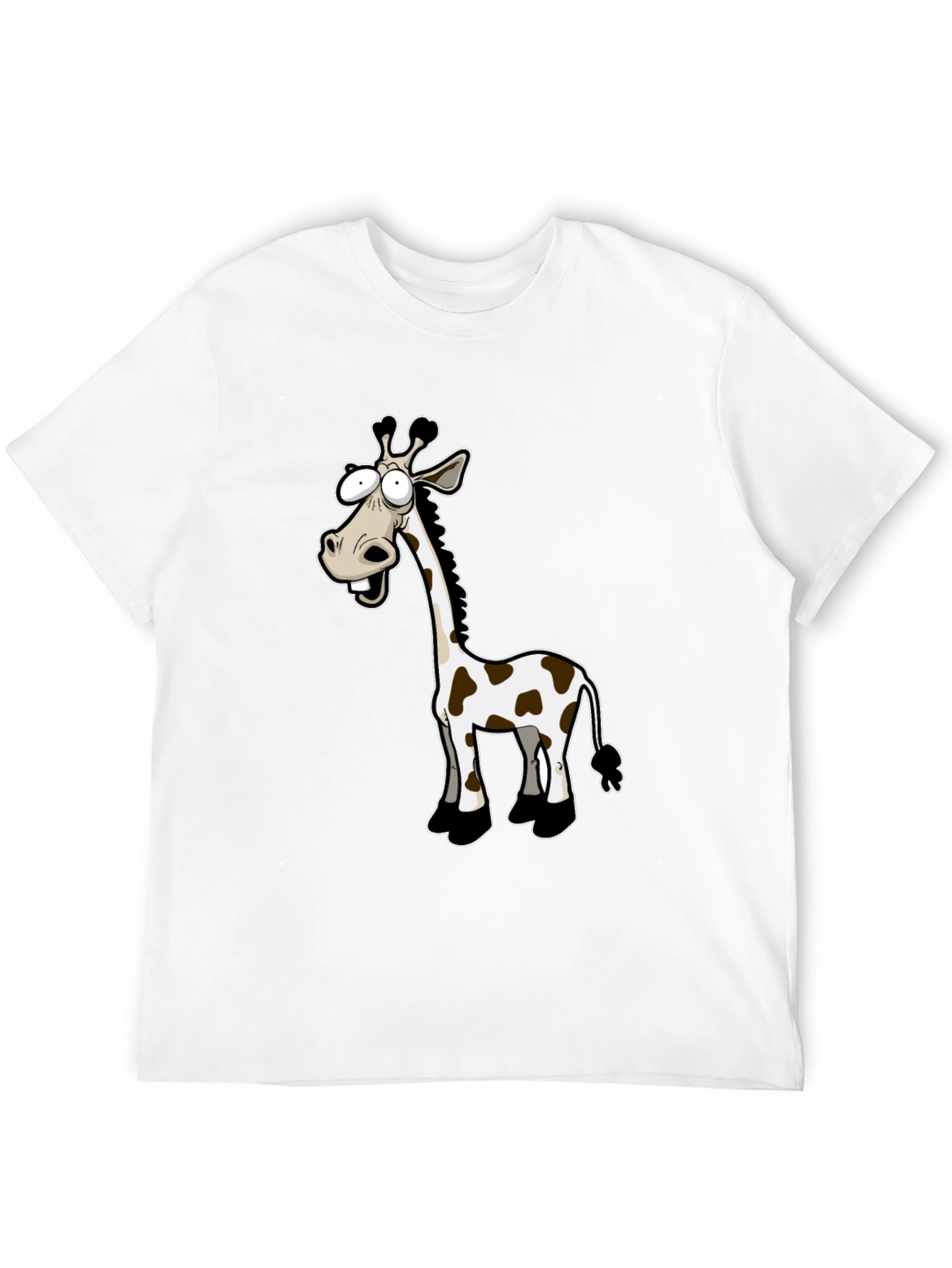 Cartoon Giraffe Black T-Shirt