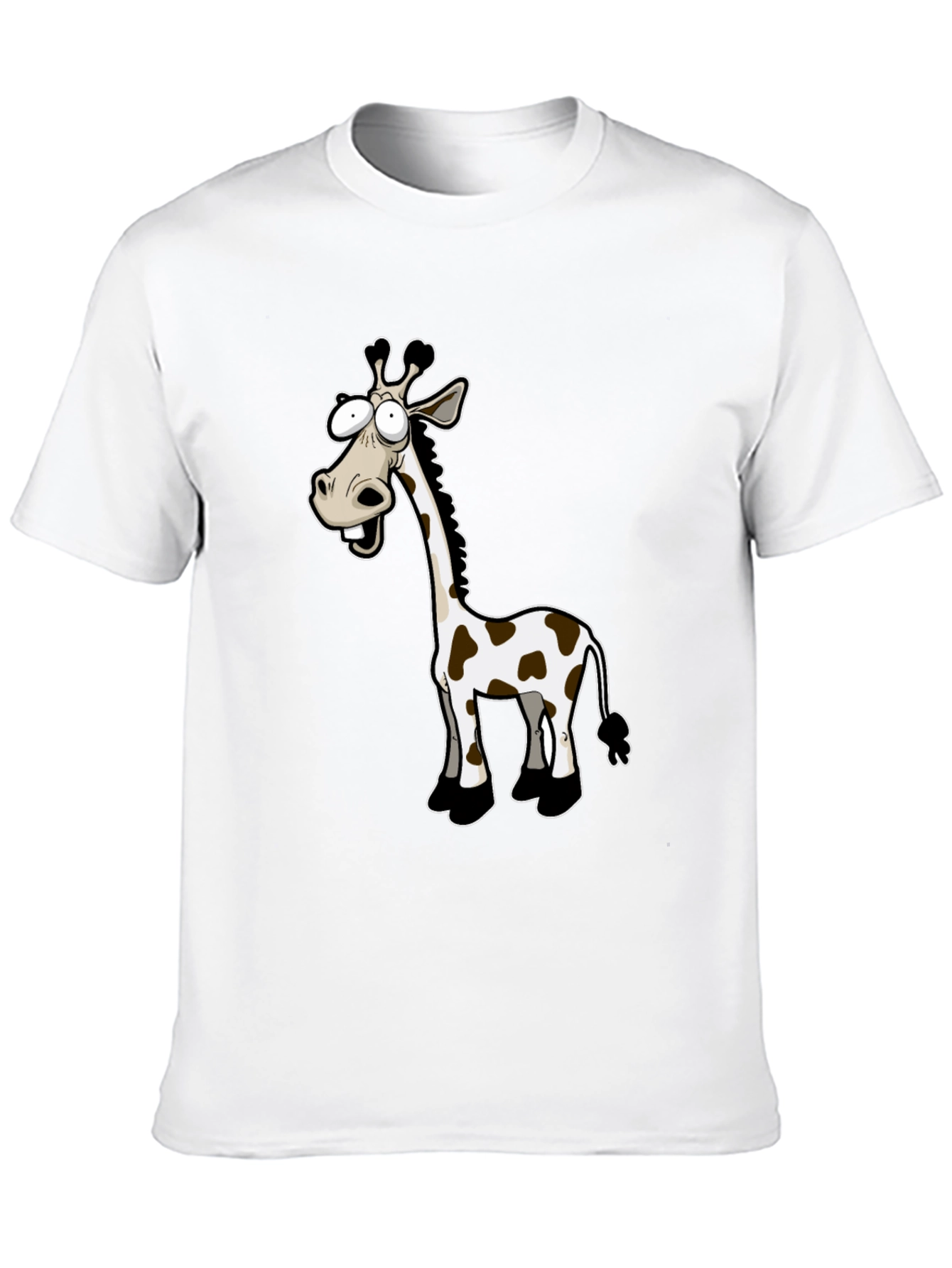 Cartoon Giraffe Black T-Shirt