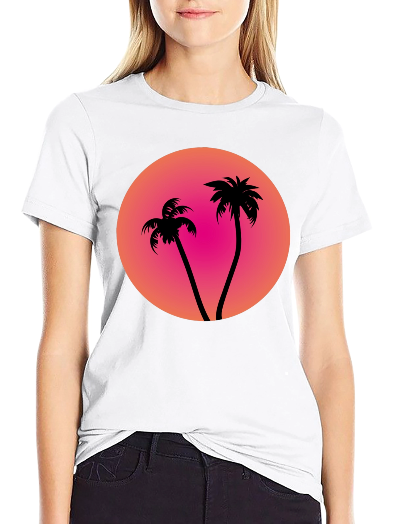 Sunset Palm Tree Graphic Tee