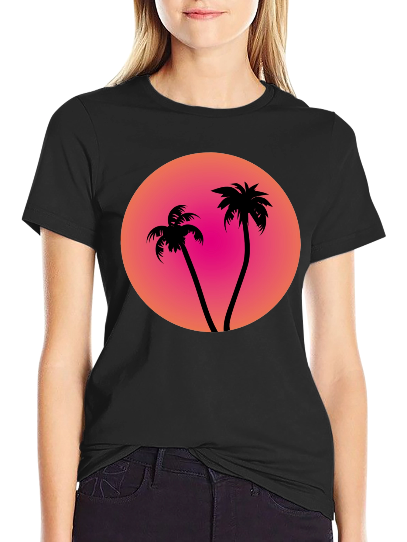 Sunset Palm Tree Graphic Tee