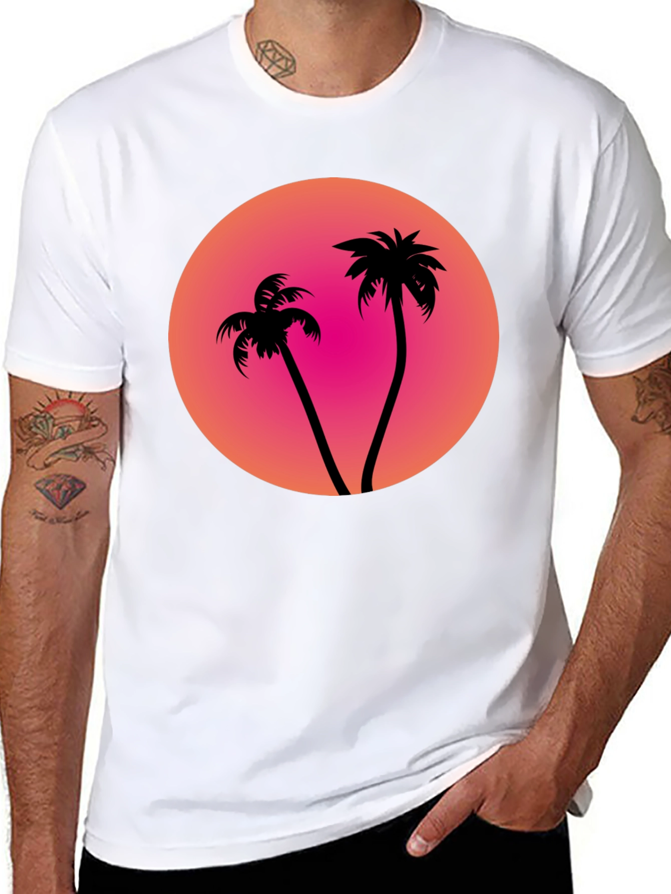Sunset Palm Tree Graphic Tee