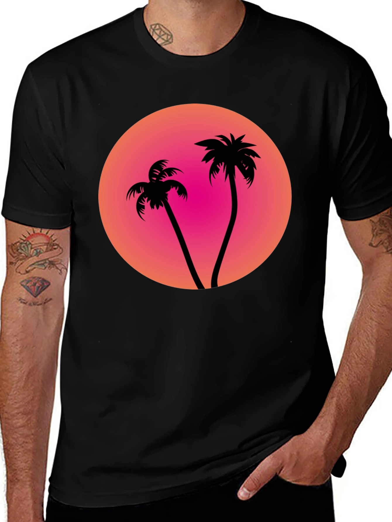 Sunset Palm Tree Graphic Tee