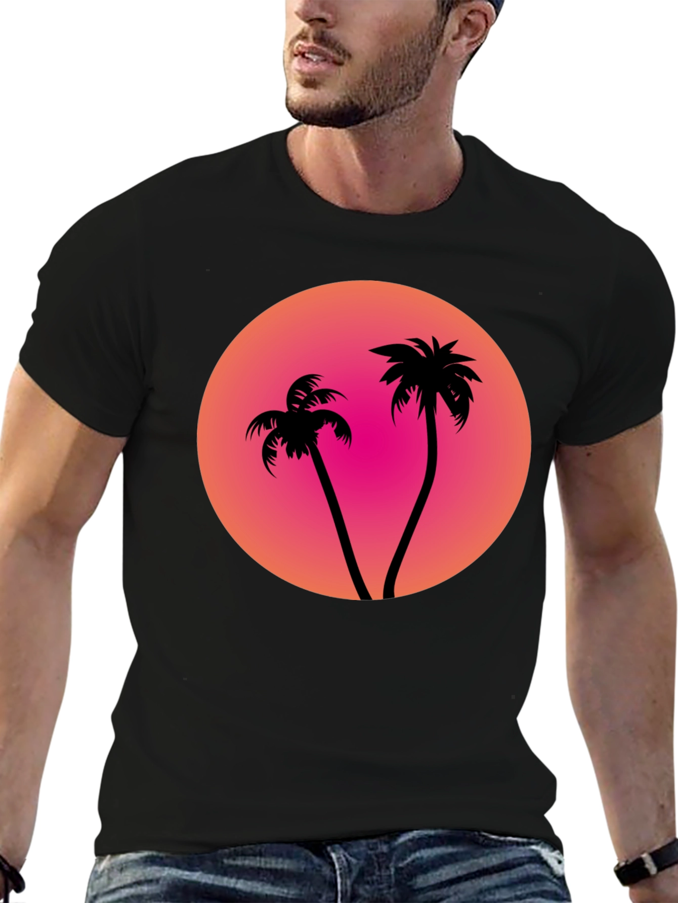 Sunset Palm Tree Graphic Tee
