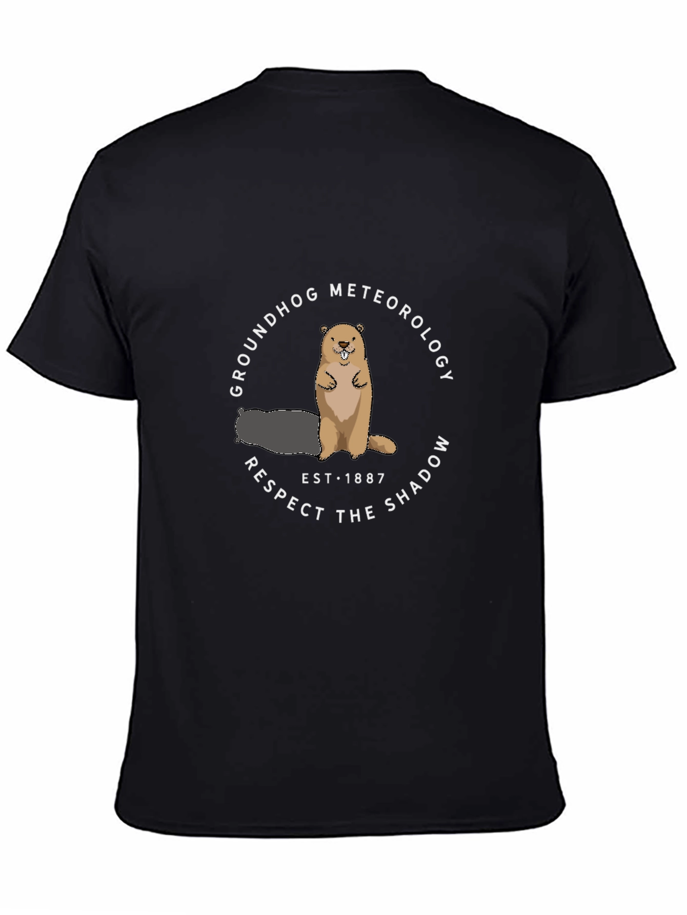 Groundhog Meteorology Respect the Shadow Black T-Shirt
