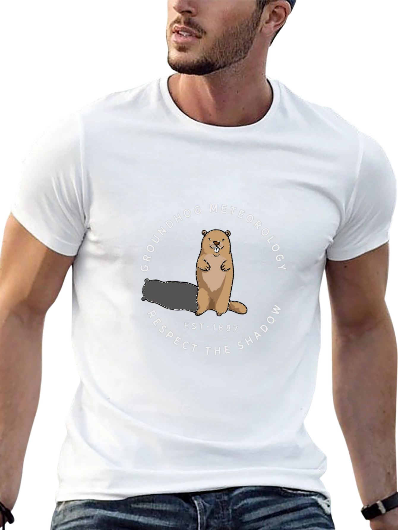 Groundhog Meteorology Respect the Shadow Black T-Shirt