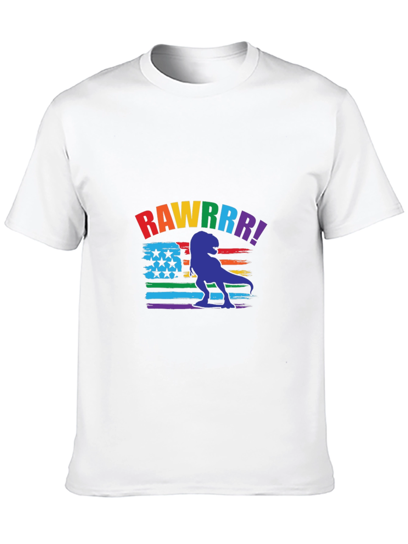 Rainbow Rawrrr Dinosaur Graphic Tee