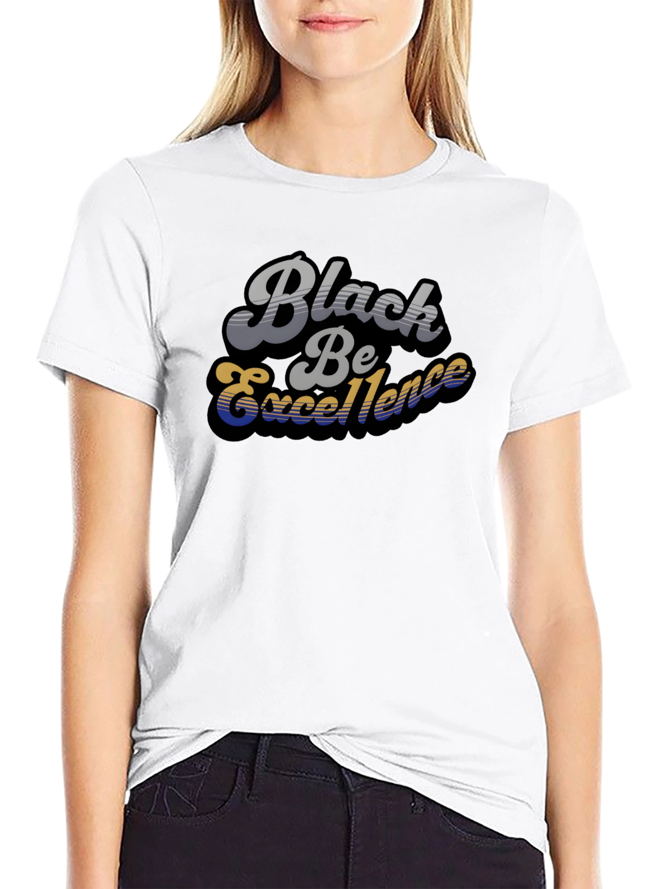 Black Be Excellence Retro Style T-Shirt