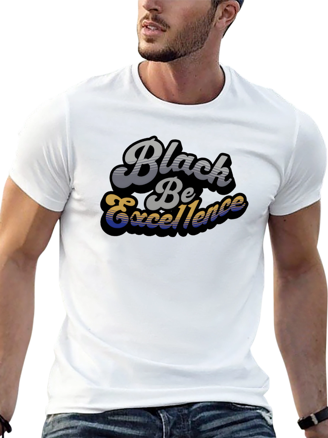 Black Be Excellence Retro Style T-Shirt