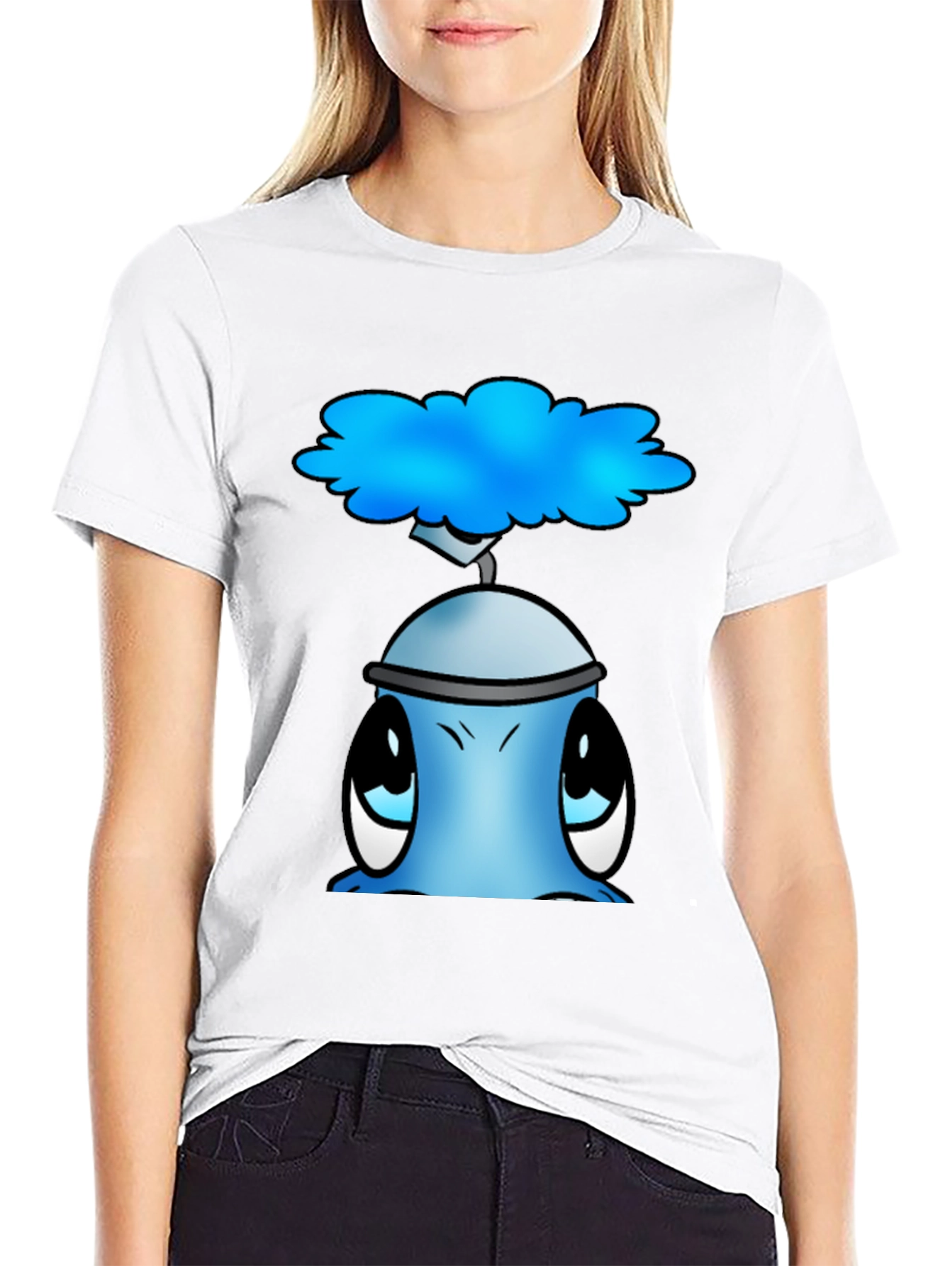 Cute Blue Alien Graphic T-Shirt