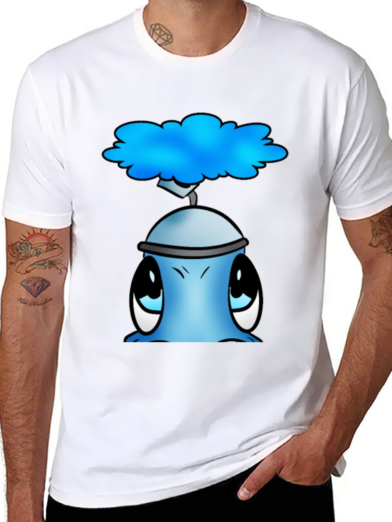 Cute Blue Alien Graphic T-Shirt