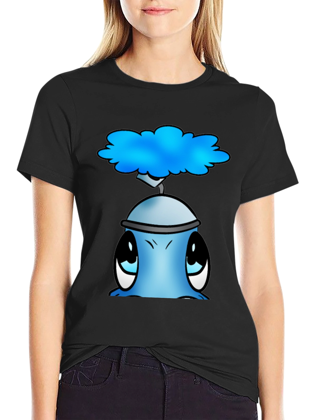 Cute Blue Alien Graphic T-Shirt