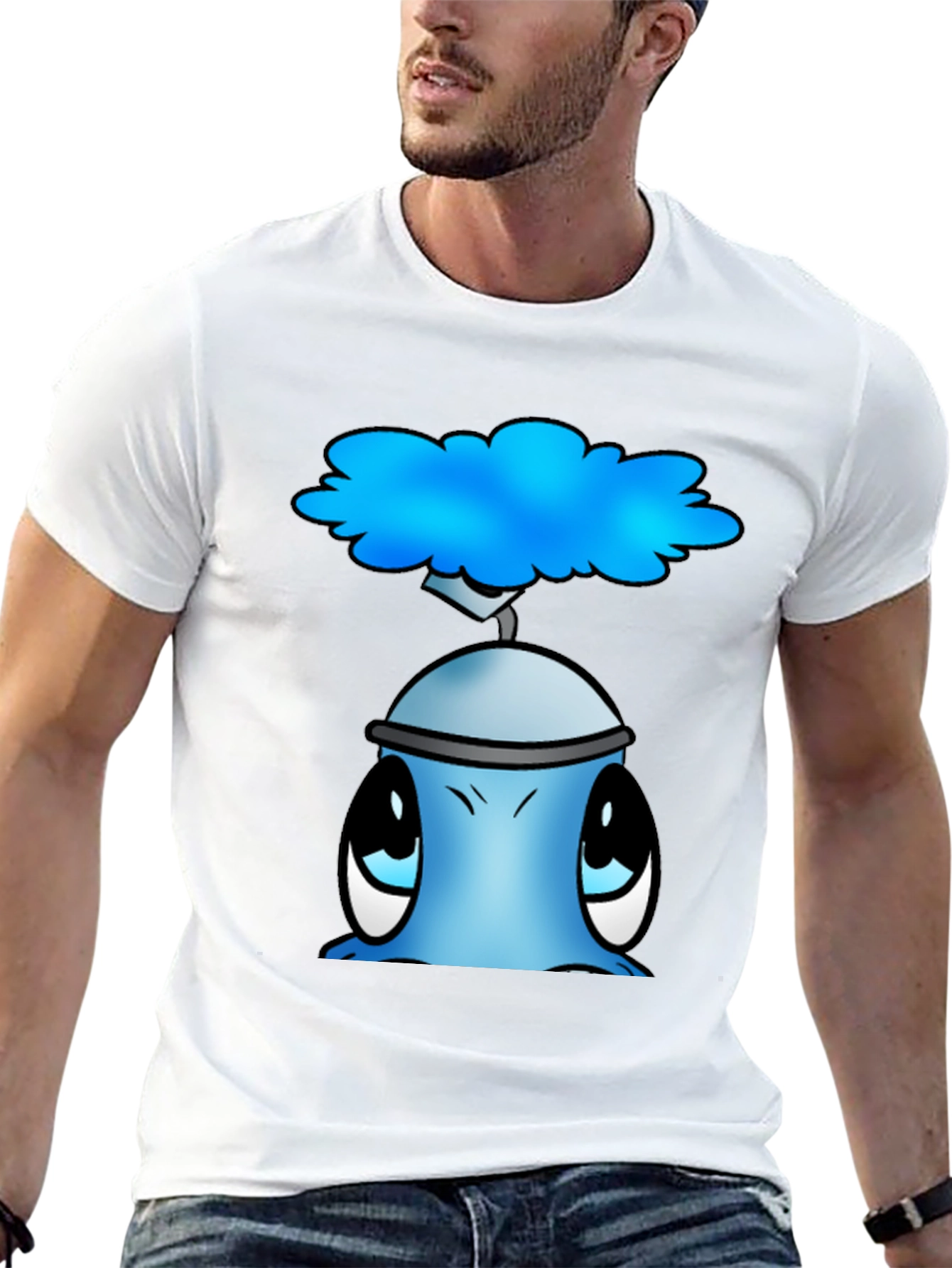 Cute Blue Alien Graphic T-Shirt