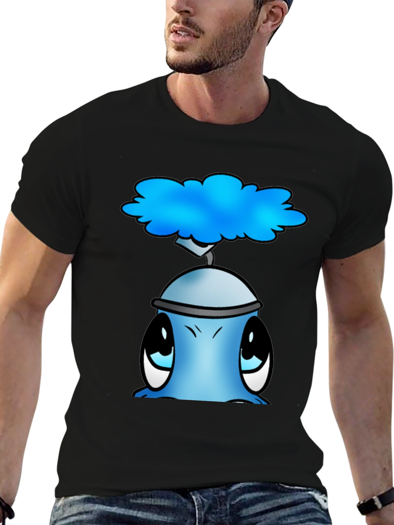 Cute Blue Alien Graphic T-Shirt