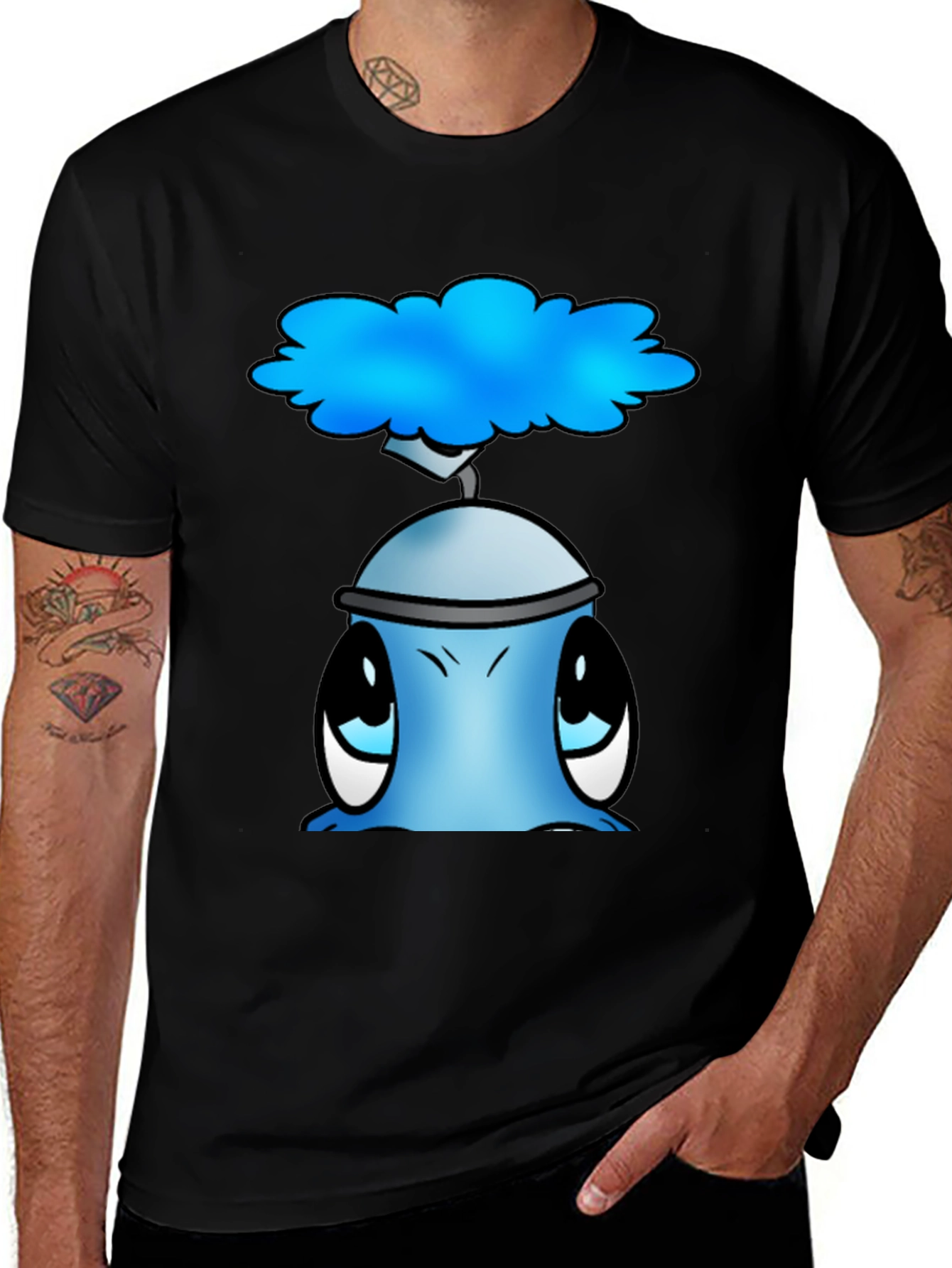 Cute Blue Alien Graphic T-Shirt