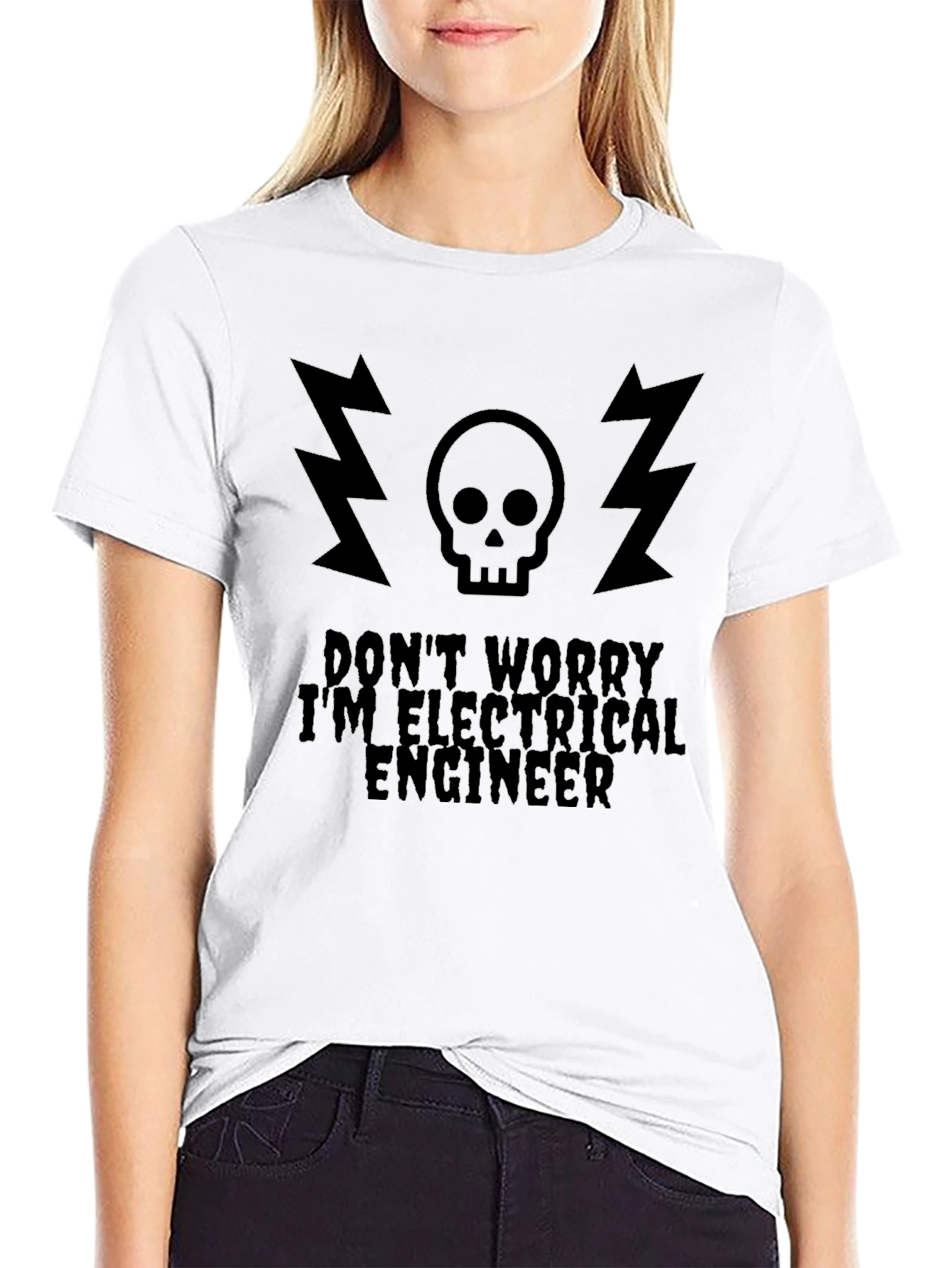 Electrical Engineer T-Shirt - Skull & Lightning Graphic