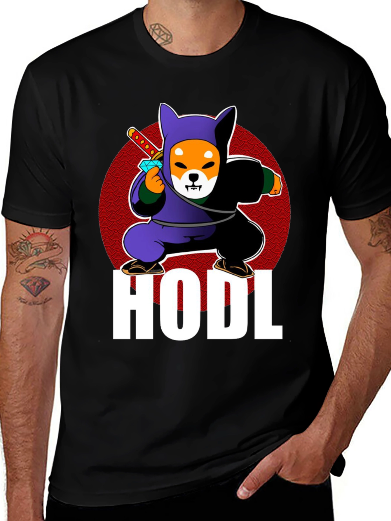 HODL Shiba Inu Ninja T-Shirt Crypto