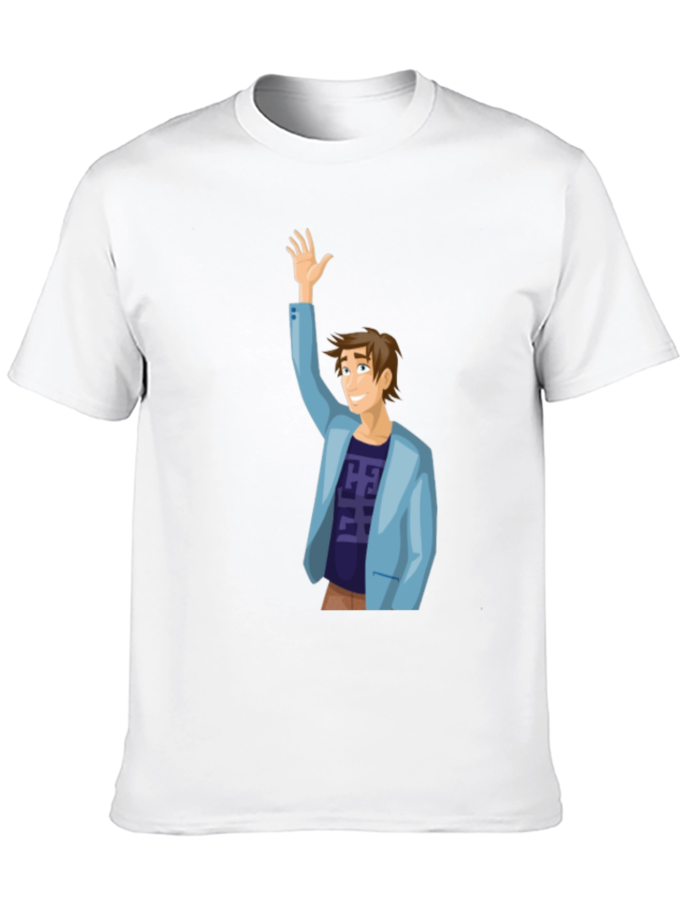 Cartoon Man Graphic T-Shirt - Black