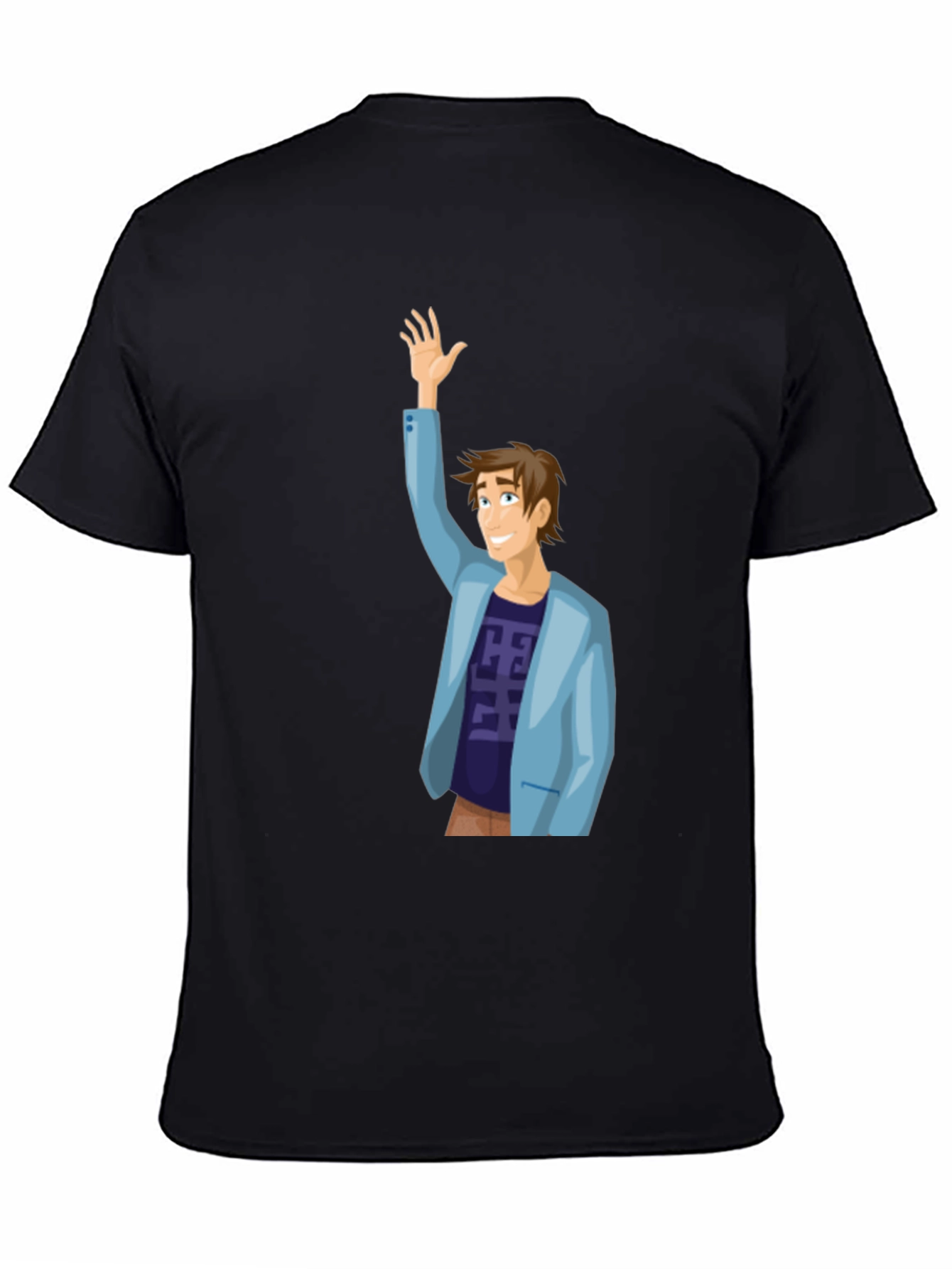 Cartoon Man Graphic T-Shirt - Black