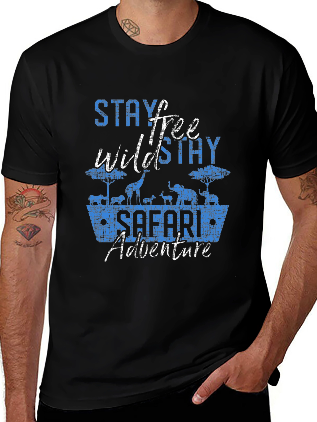Stay Wild Free Safari Adventure Graphic Tee