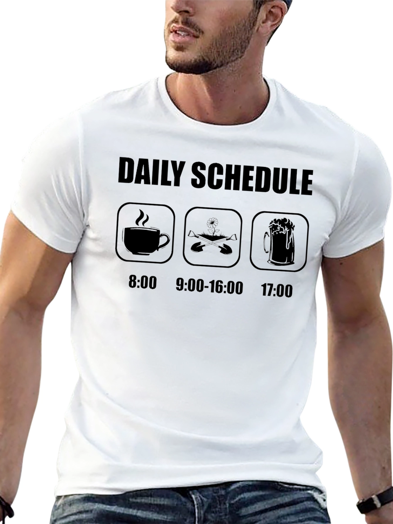Daily Schedule T-Shirt: Coffee Dig Beer