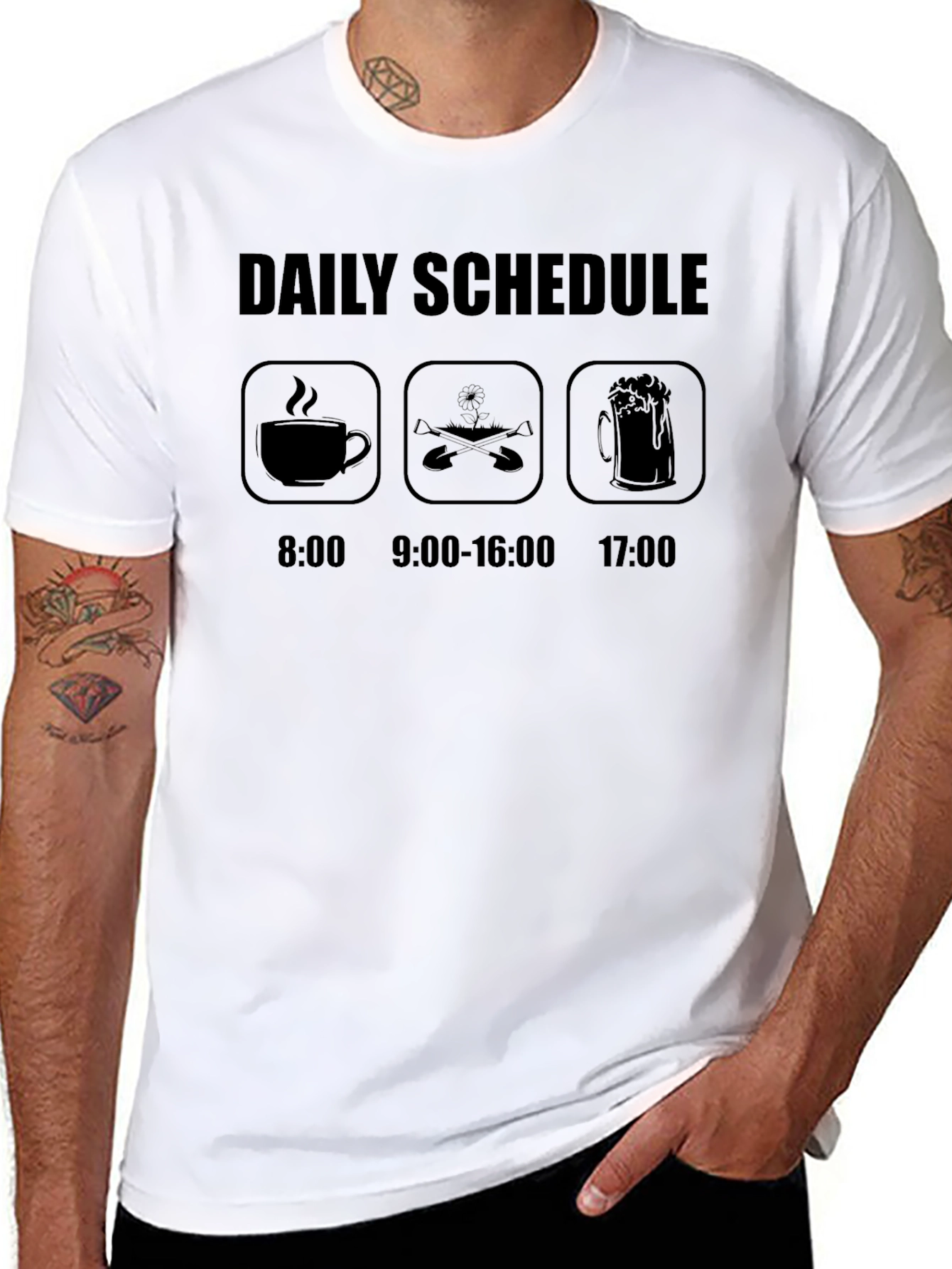 Daily Schedule T-Shirt: Coffee Dig Beer
