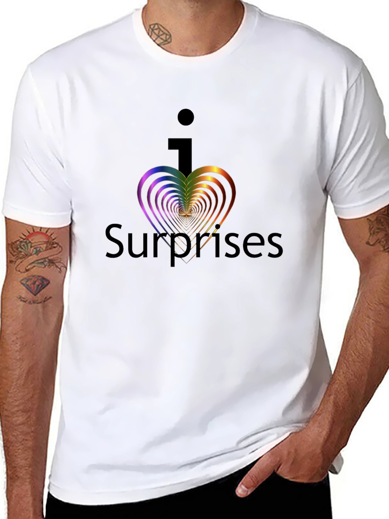 I Heart Surprises Graphic Tee - Black Unisex T-Shirt