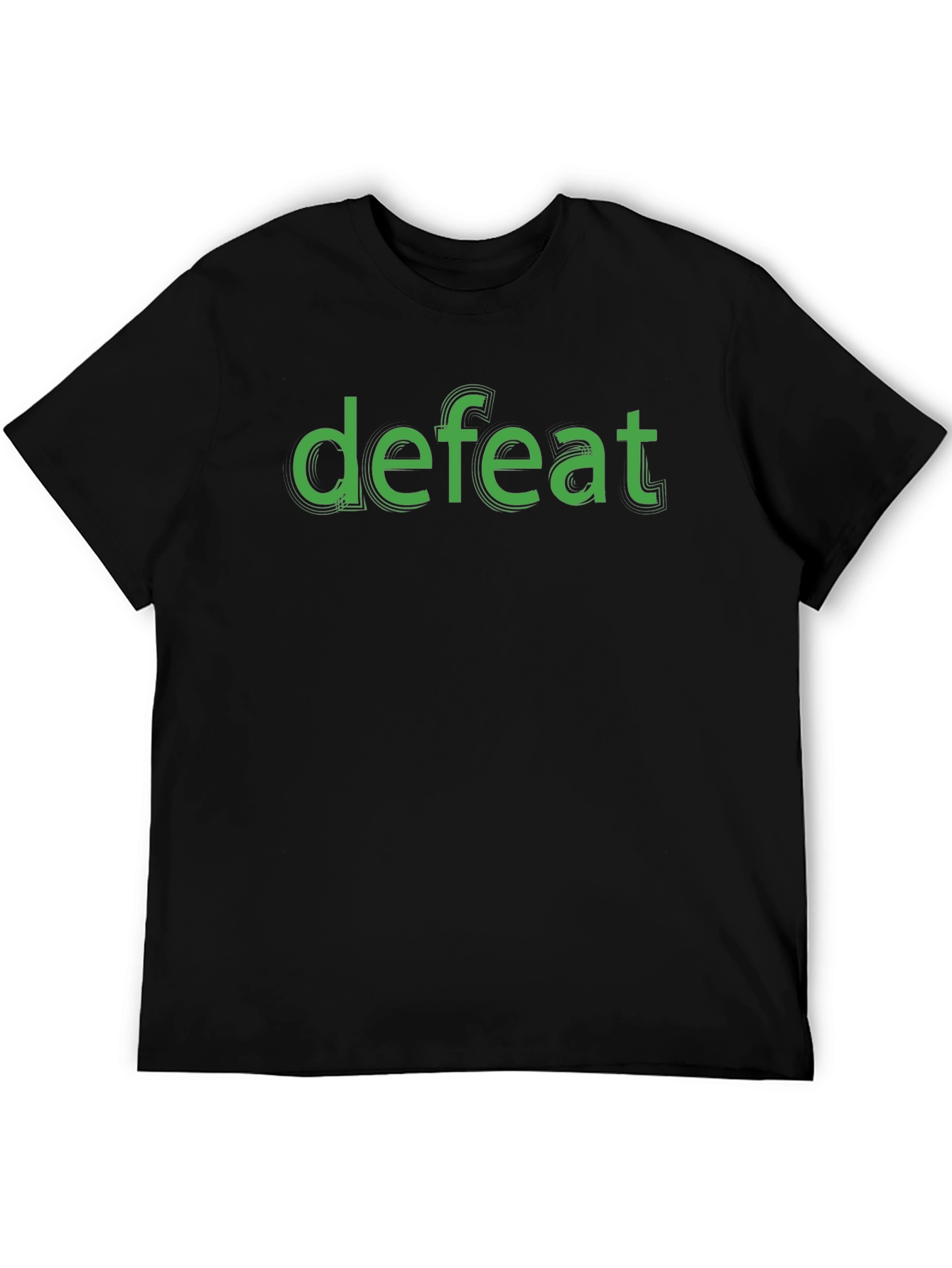 Defeat Graphic Tee - Black Cotton T-Shirt