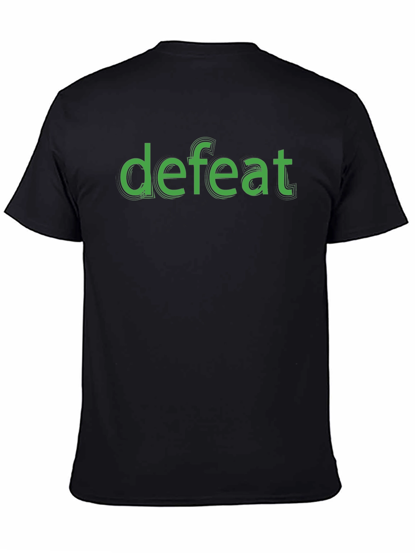Defeat Graphic Tee - Black Cotton T-Shirt