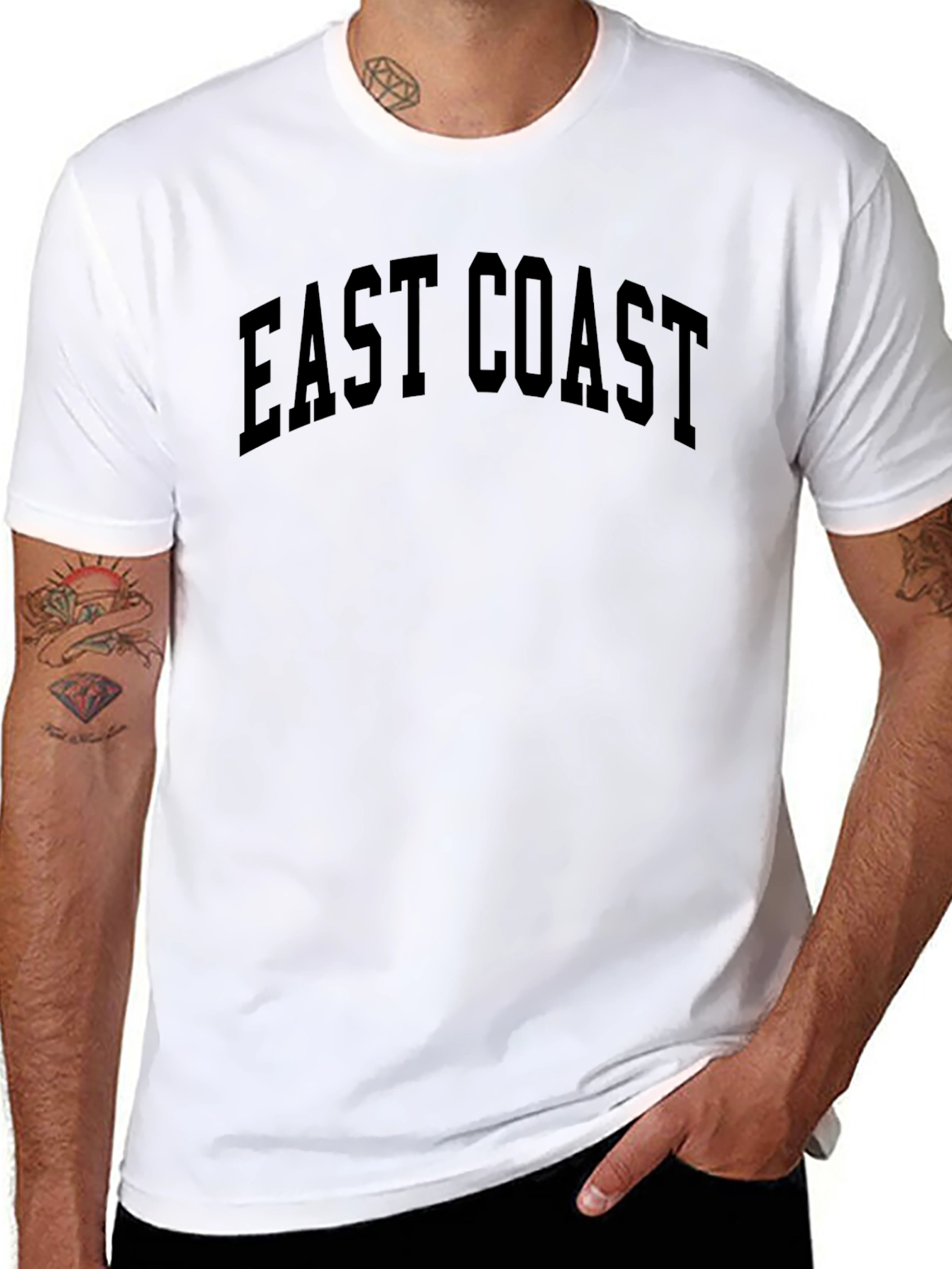 East Coast Graphic Tee - Black Cotton T-Shirt
