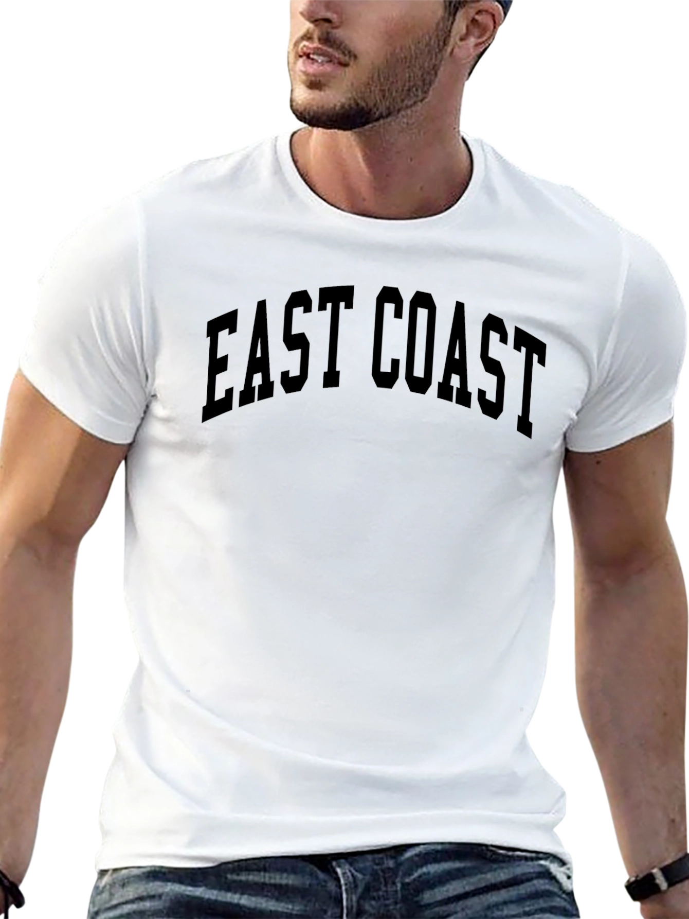 East Coast Graphic Tee - Black Cotton T-Shirt