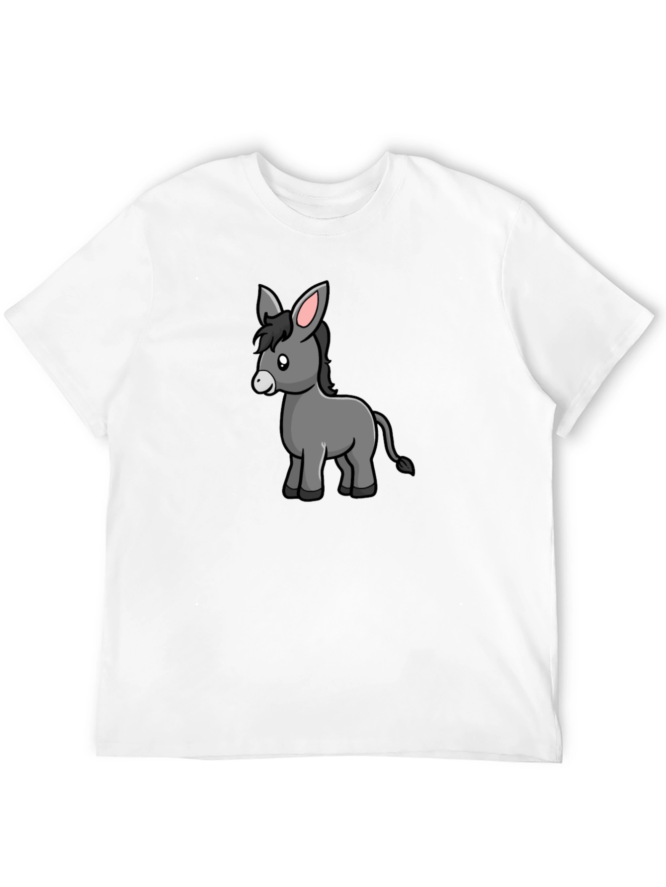 Cartoon Donkey Black T-Shirt