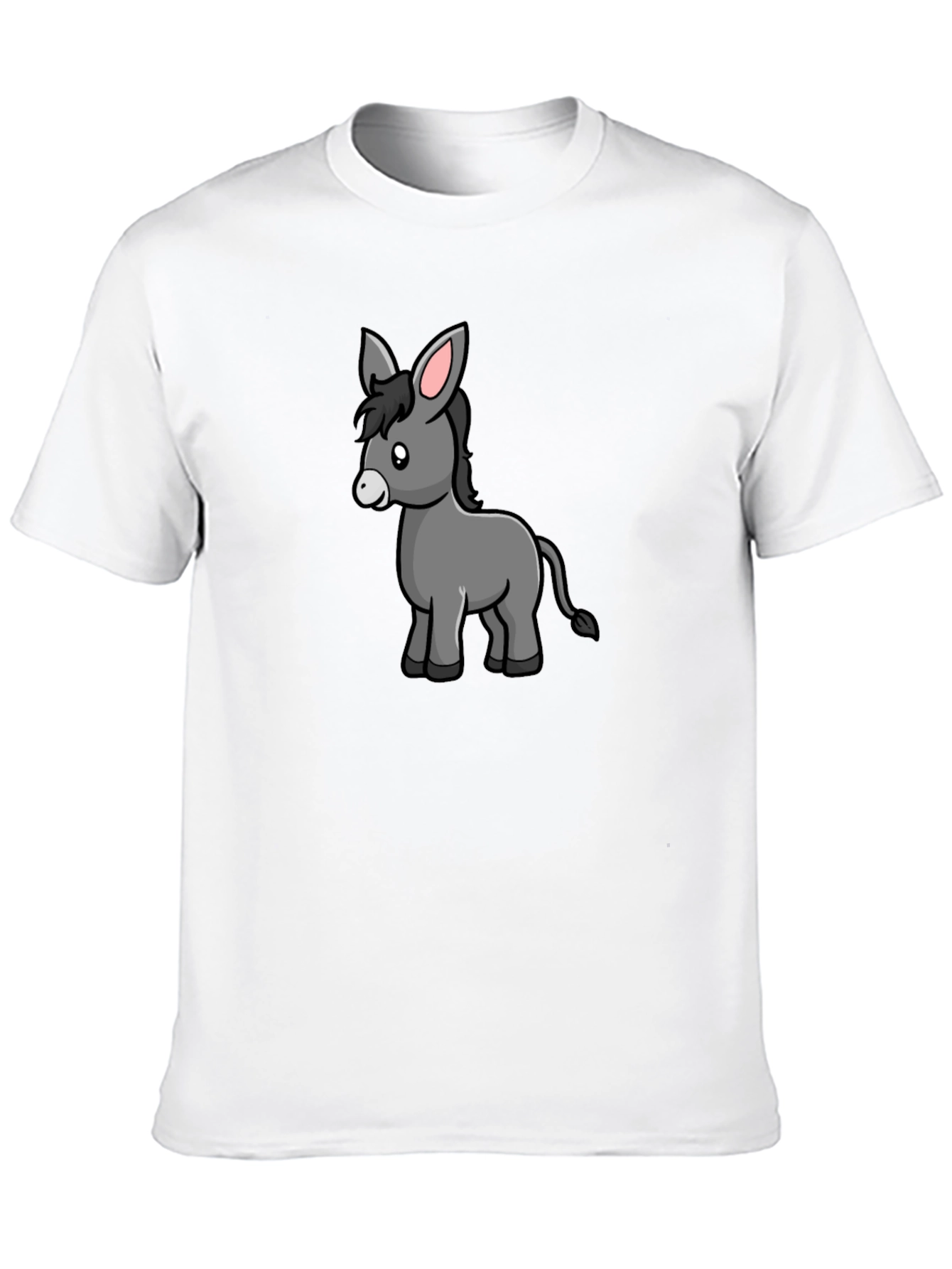 Cartoon Donkey Black T-Shirt