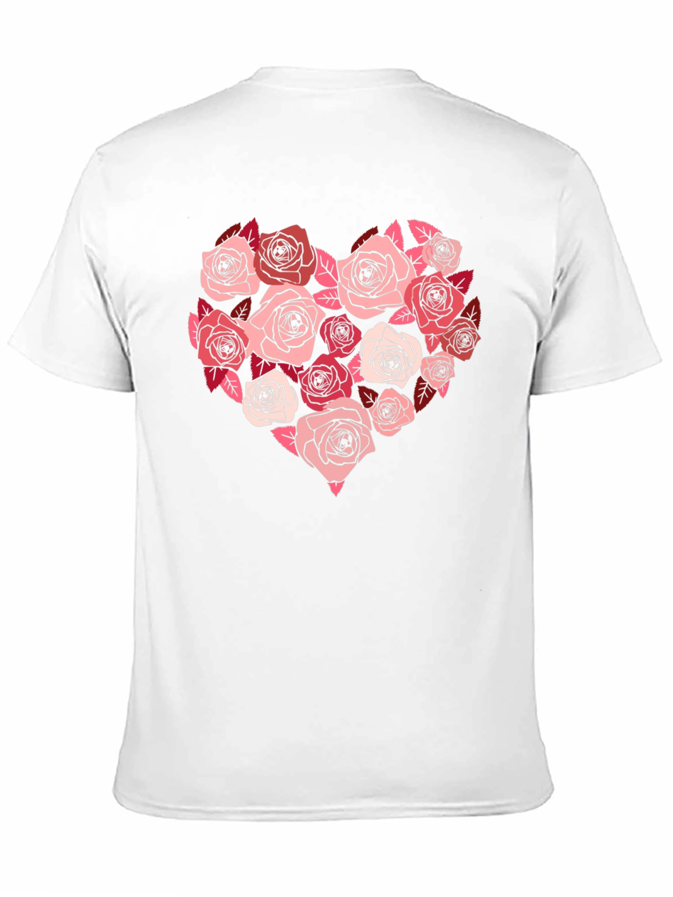 Floral Heart Graphic Tee - Black Casual T-Shirt