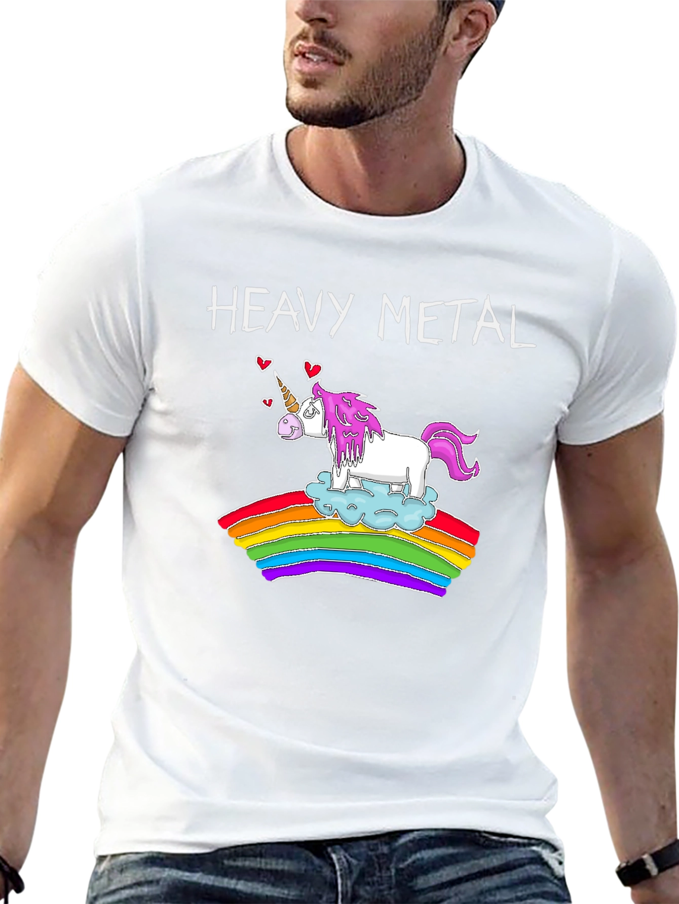 Heavy Metal Unicorn Rainbow T-Shirt