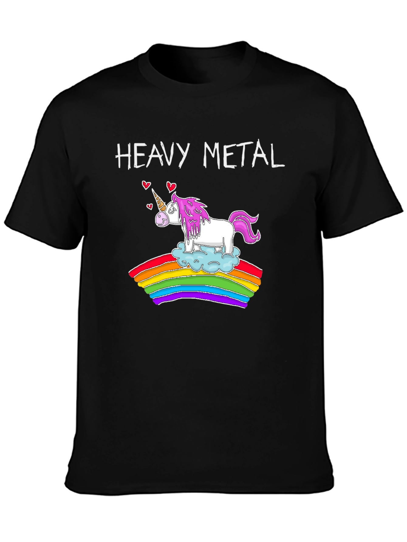 Heavy Metal Unicorn Rainbow T-Shirt